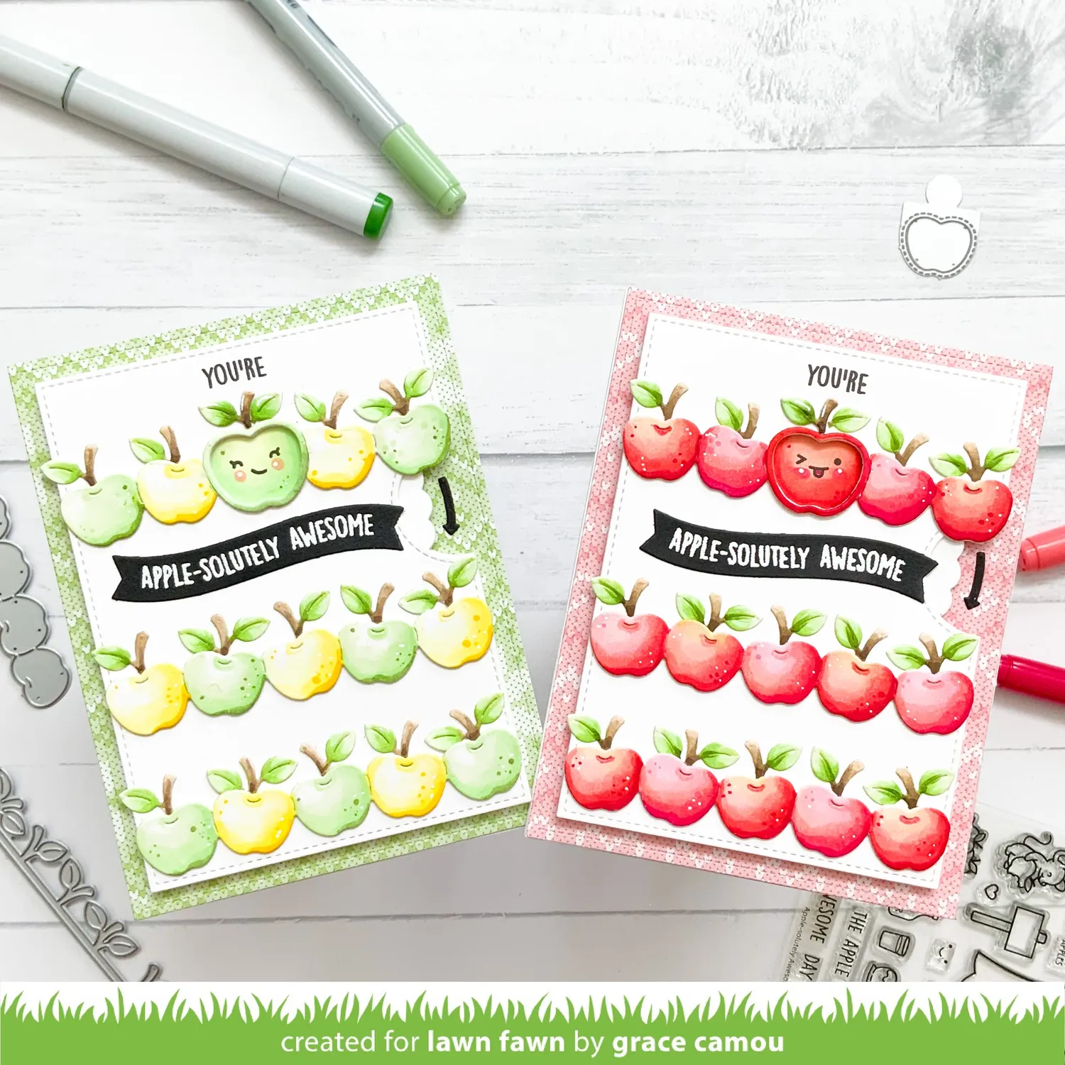 Lawn Fawn Reveal Wheel Apple Add-On Stanzschablonen Apfel