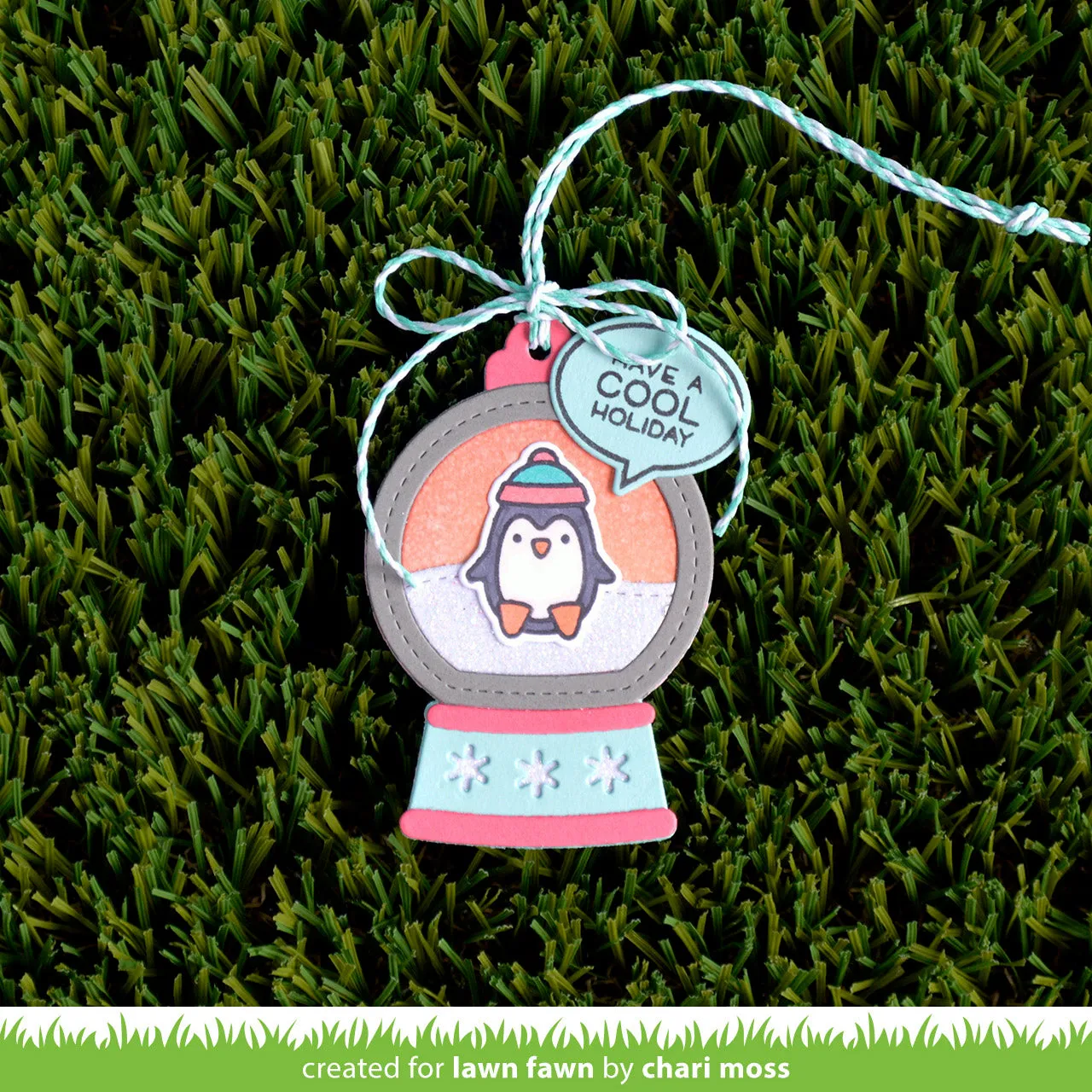Lawn Fawn Snow Globe Gift Tag Stanzen Weihnachten Shaker