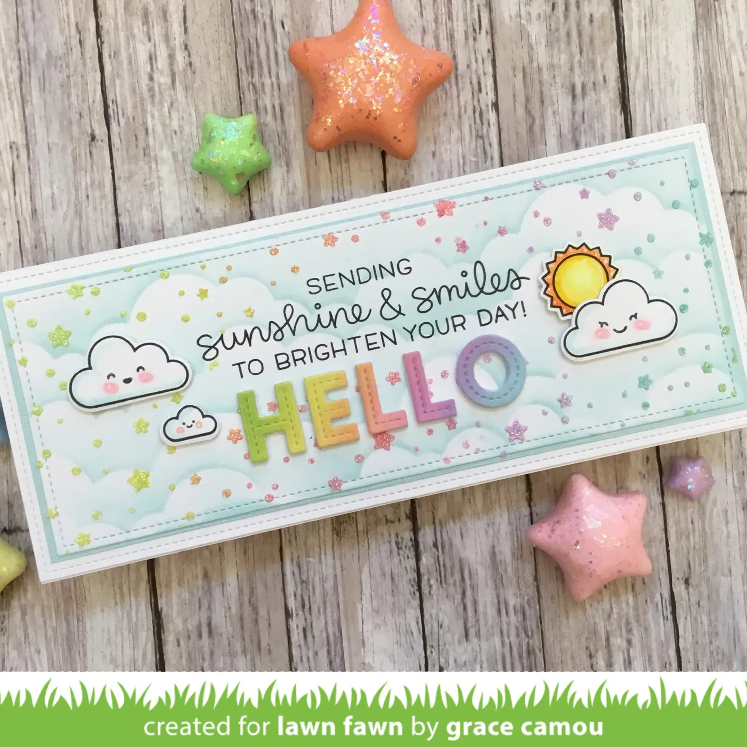 Lawn Fawn Starry Sky Schablone Sterne 15x15cm Nachthimmel