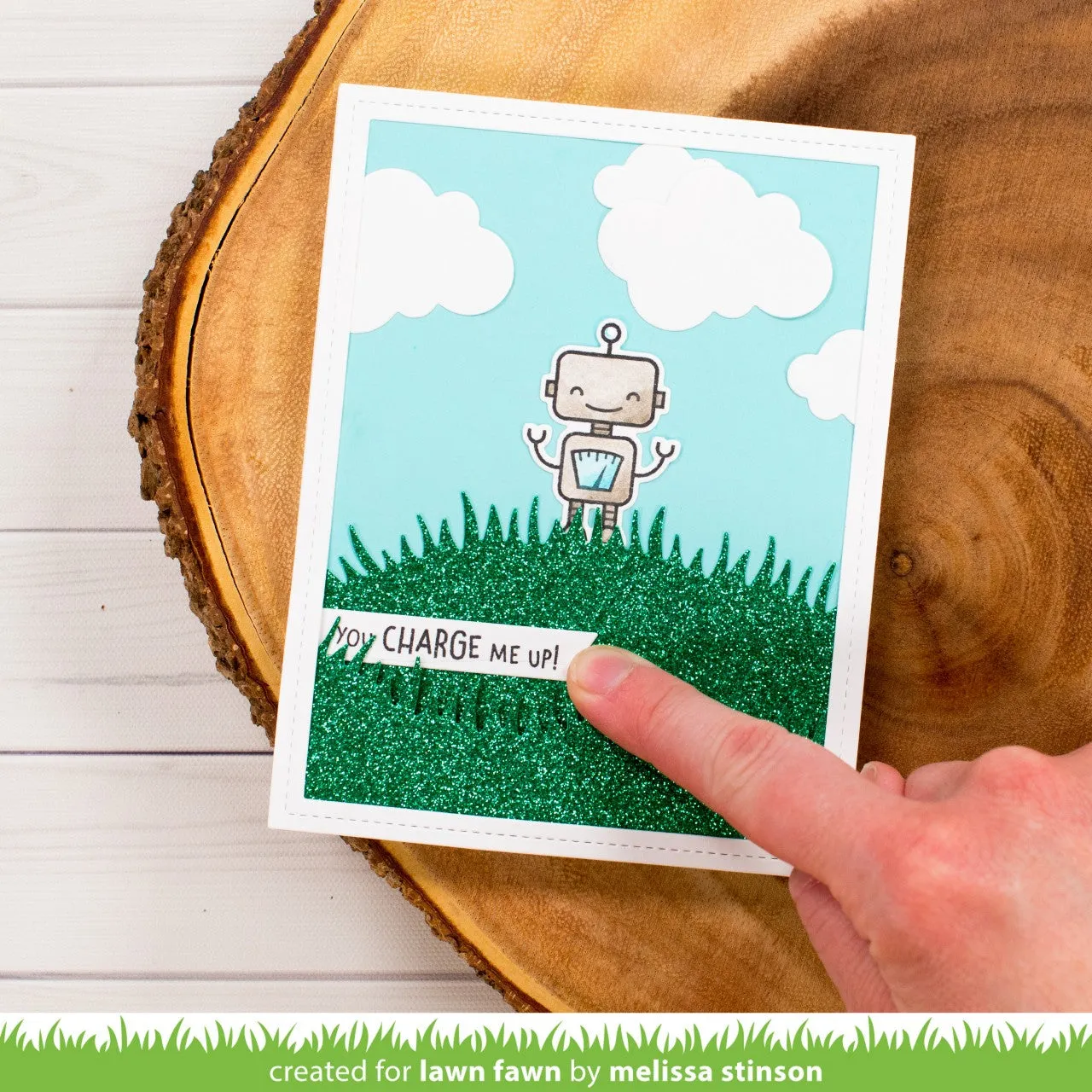 Lawn Fawn Charge Me Up Stempel Mini Roboter Herz