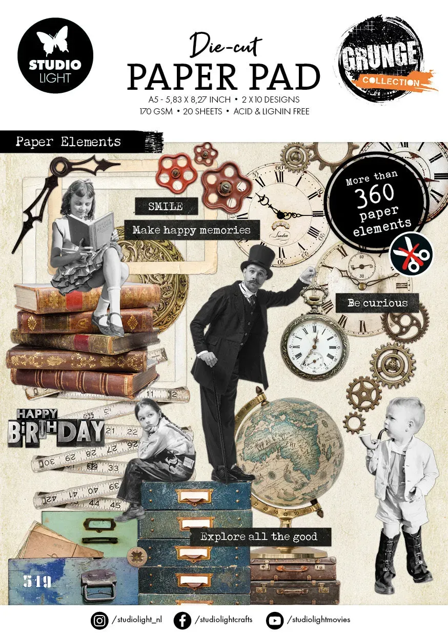 StudioLight Grunge Paper Pad Die-Cuts 148x210 mm