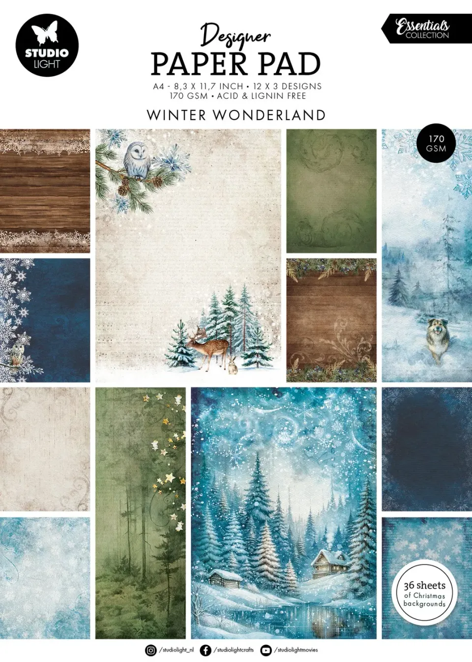 StudioLight Essentials Winter Wonderland Papierblock 36 Blatt
