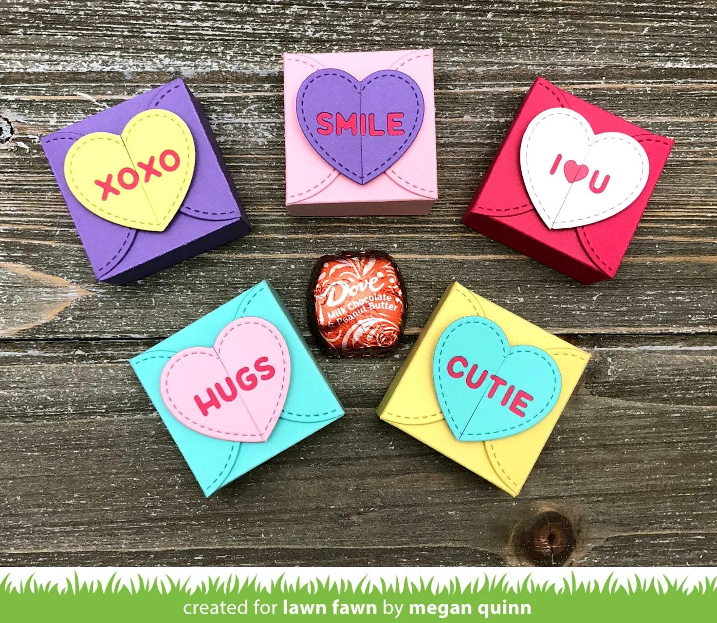 Lawn Fawn Heart Treat Box Lawn Cuts Geschenkbox