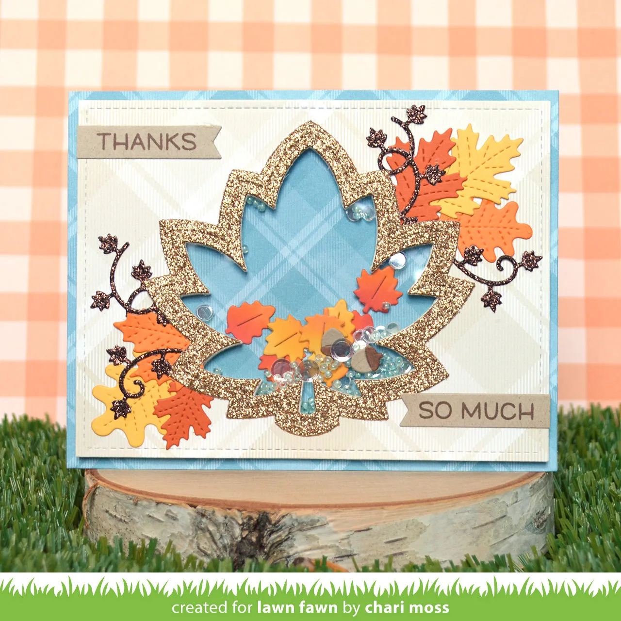 Lawn Fawn Lawn Cuts Stitched Maple Leaf Frame Stanzen Herbst