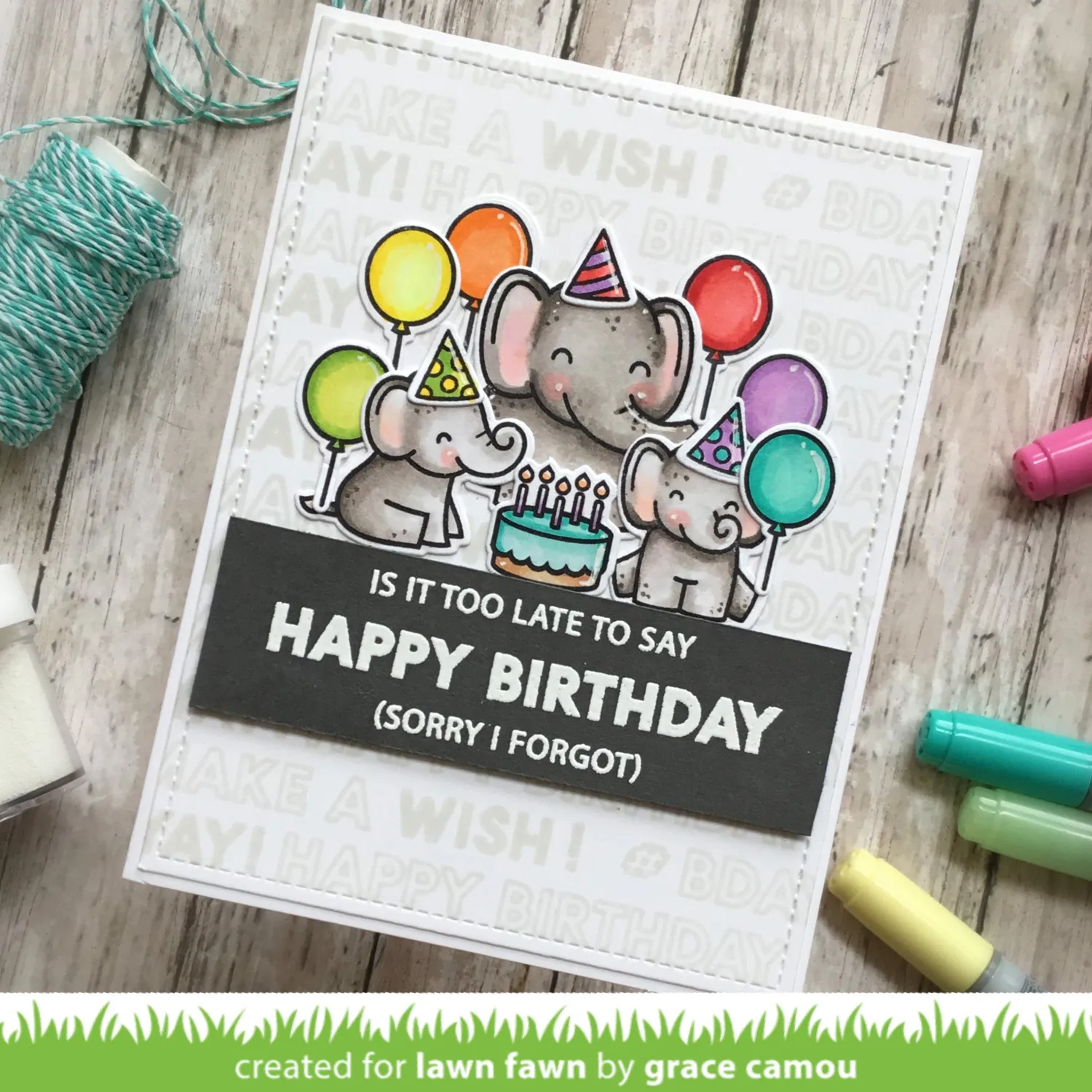 Lawn Fawn Offset Sayings Birthday Clear Stamps
