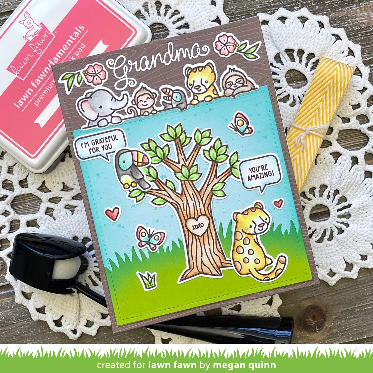 Lawn Fawn Heart Tree Clear Stamps Stempelset Herzbaum