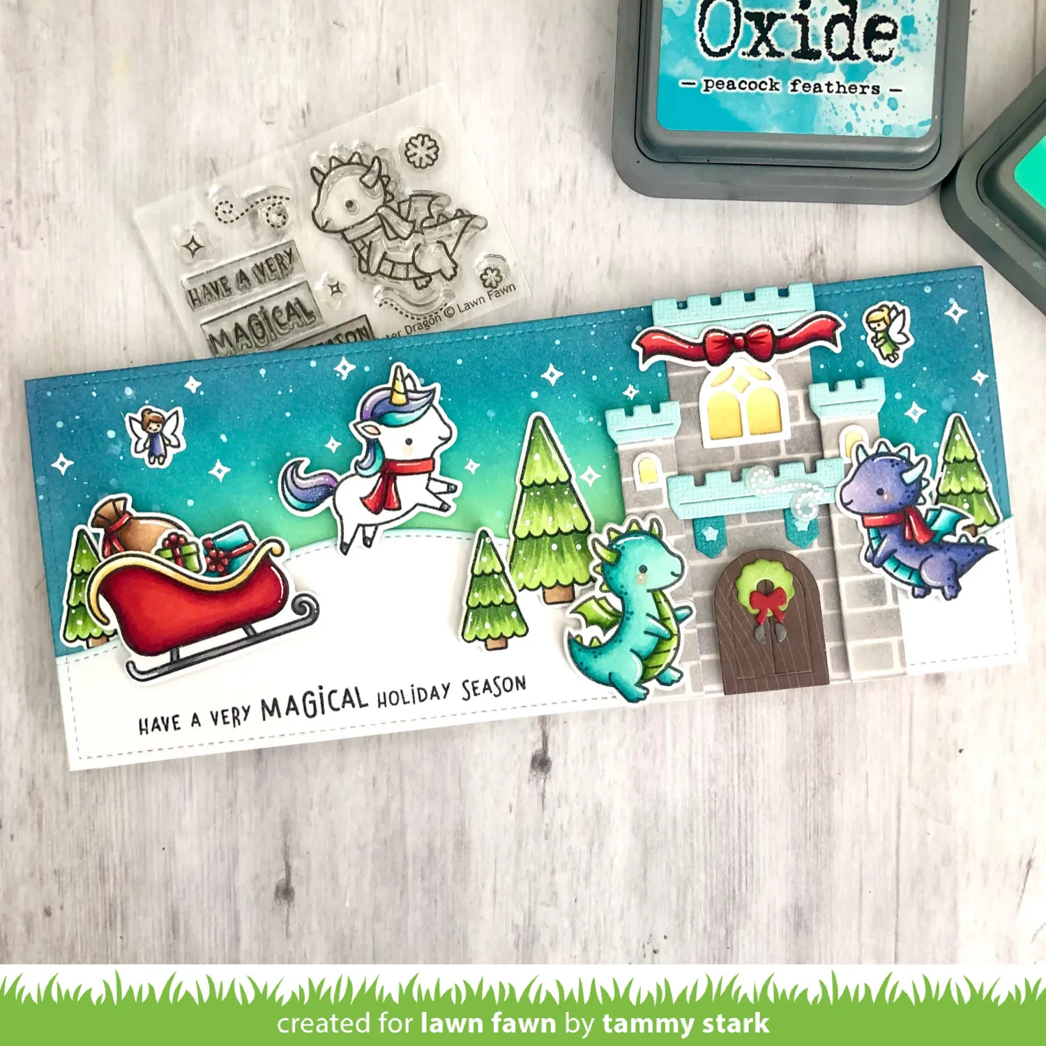 Lawn Fawn Winter Dragon Clear Stamps Drachen-Motiv