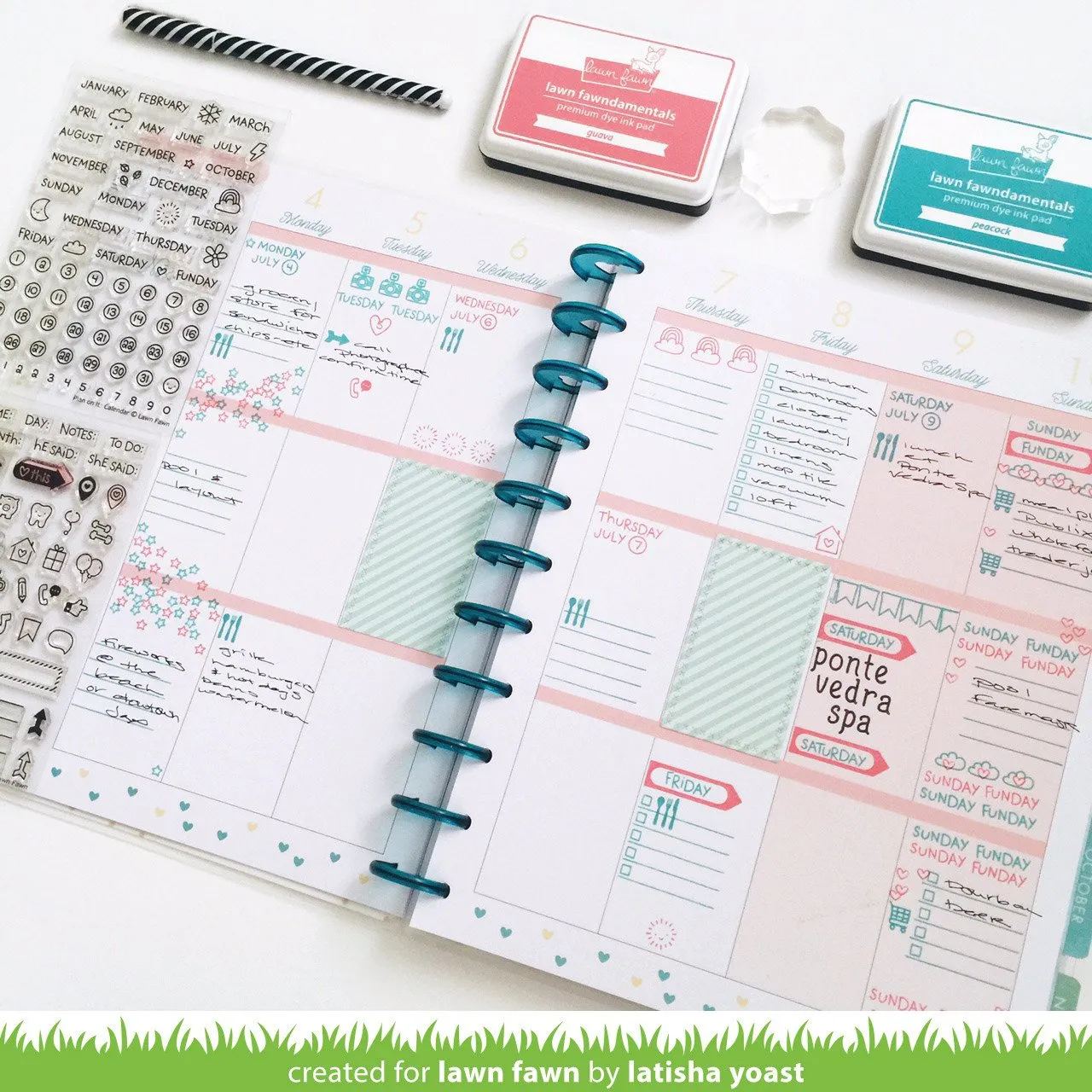 Lawn Fawn Plan On It Calendar Stempelset LF1177 Planner