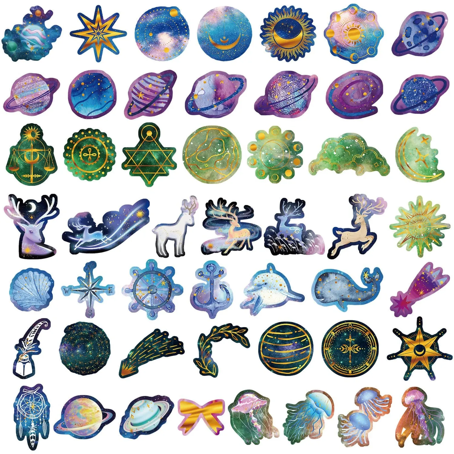 Ieebee Galaxy Dream Sticker 210 Stück wasserfest