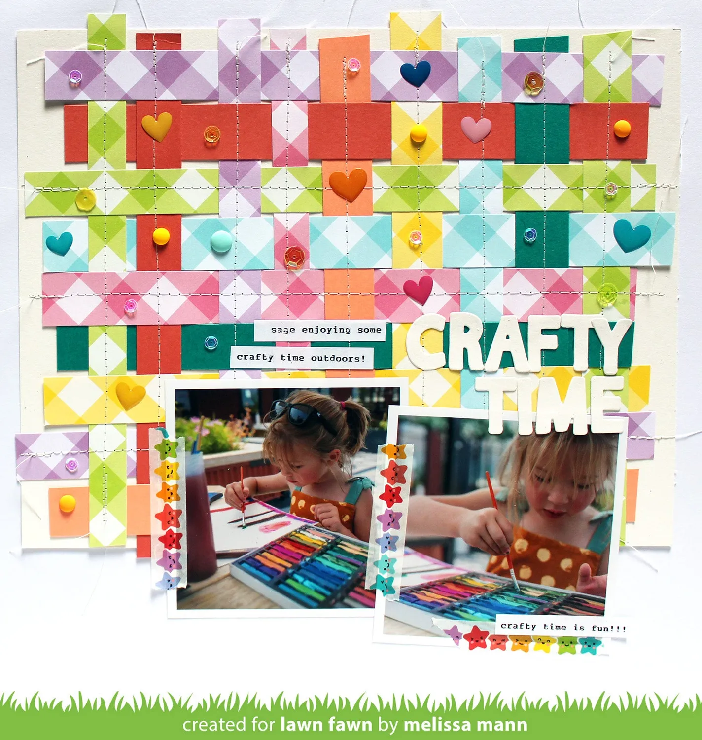 Lawn Fawn Giddy Gingham Papier 30x30cm 12 Blatt