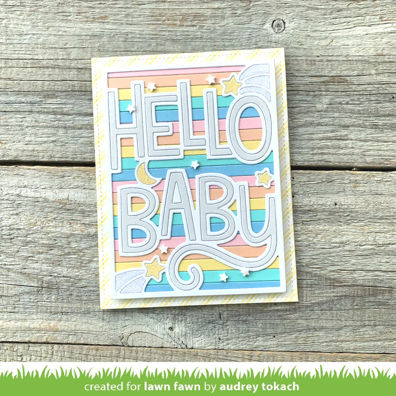 Lawn Fawn Giant Outlined Hello Baby Stanzschablone groß