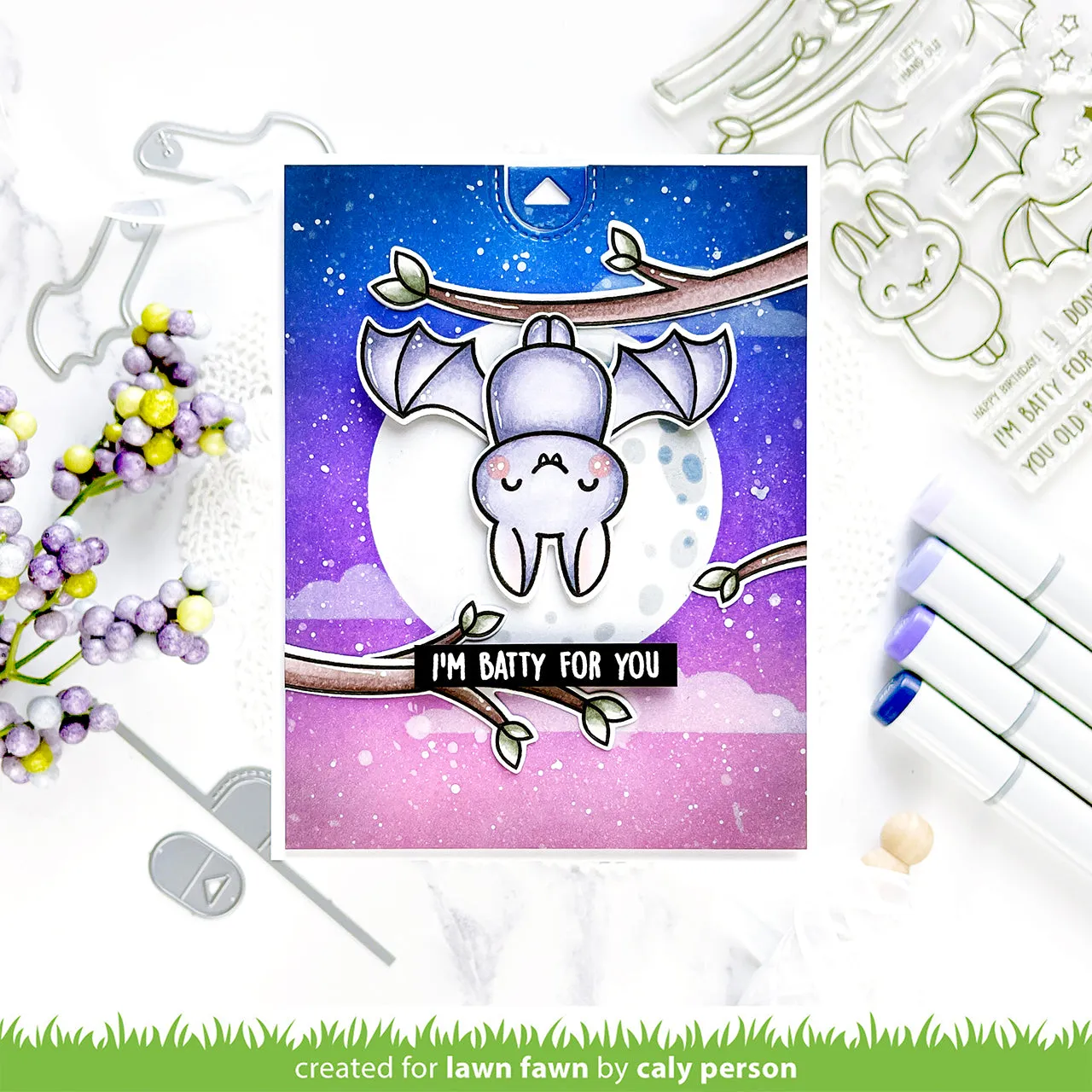 Lawn Fawn Batty for You Stempelset Halloween LF3217