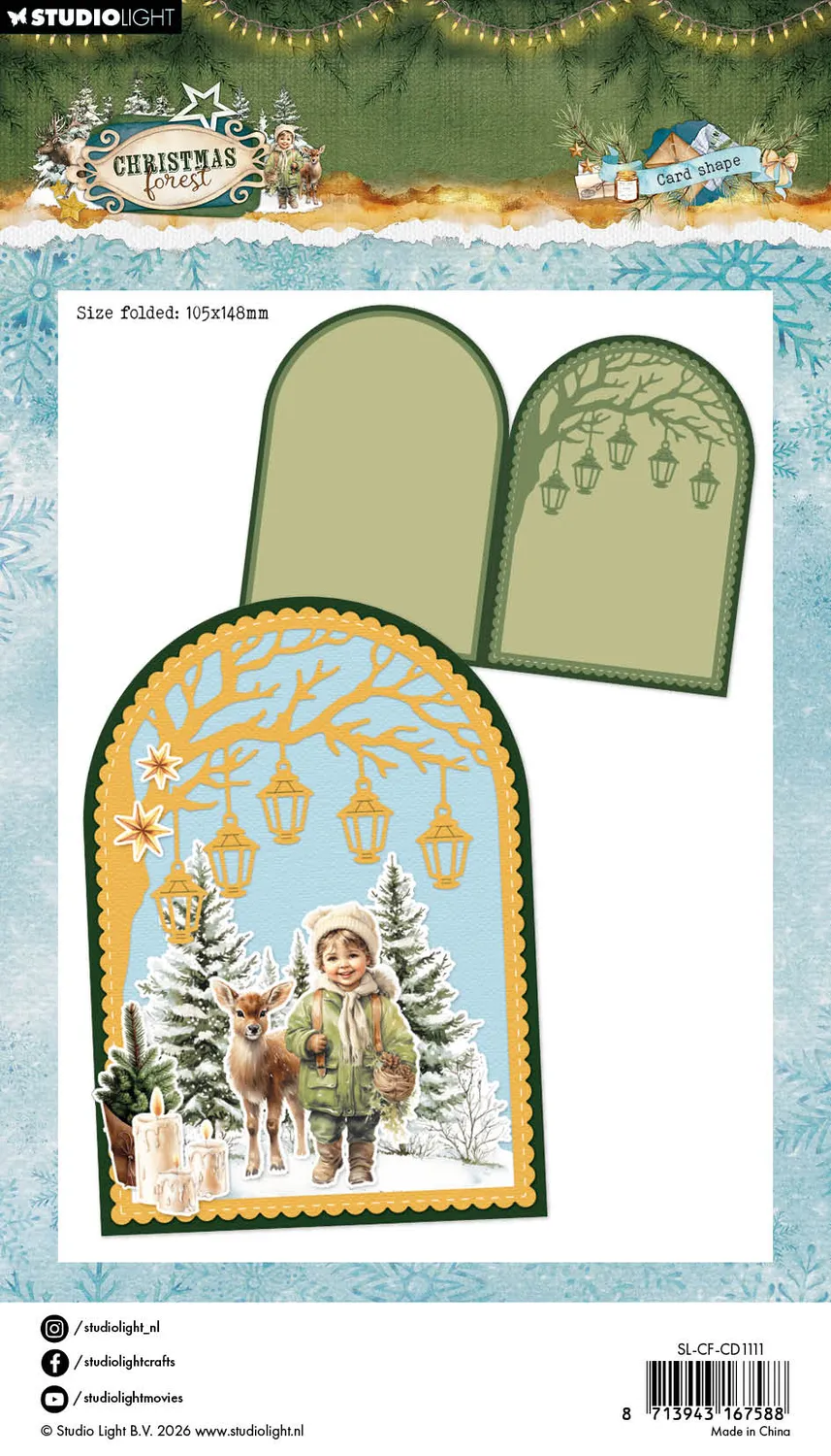 StudioLight Christmas Forest Stanzschablone Folded Card Shape Klappkarte