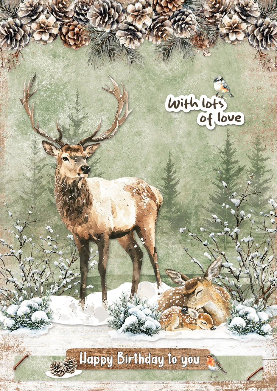 StudioLight Essentials Winter Woodland Card Making Pad 14 Blatt
