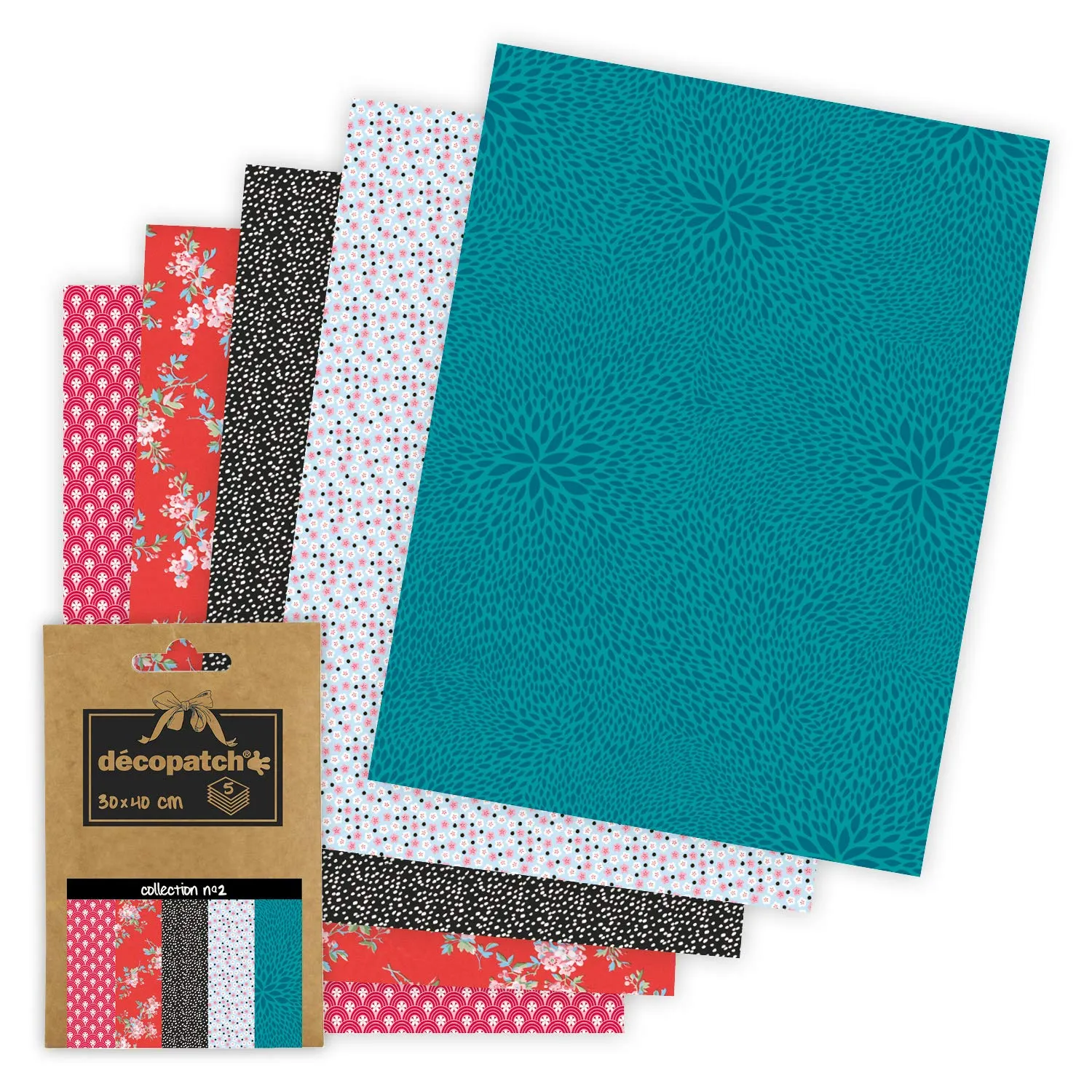 décopatch DP002O Pocket Sortierung 2 Papier 5 Bogen