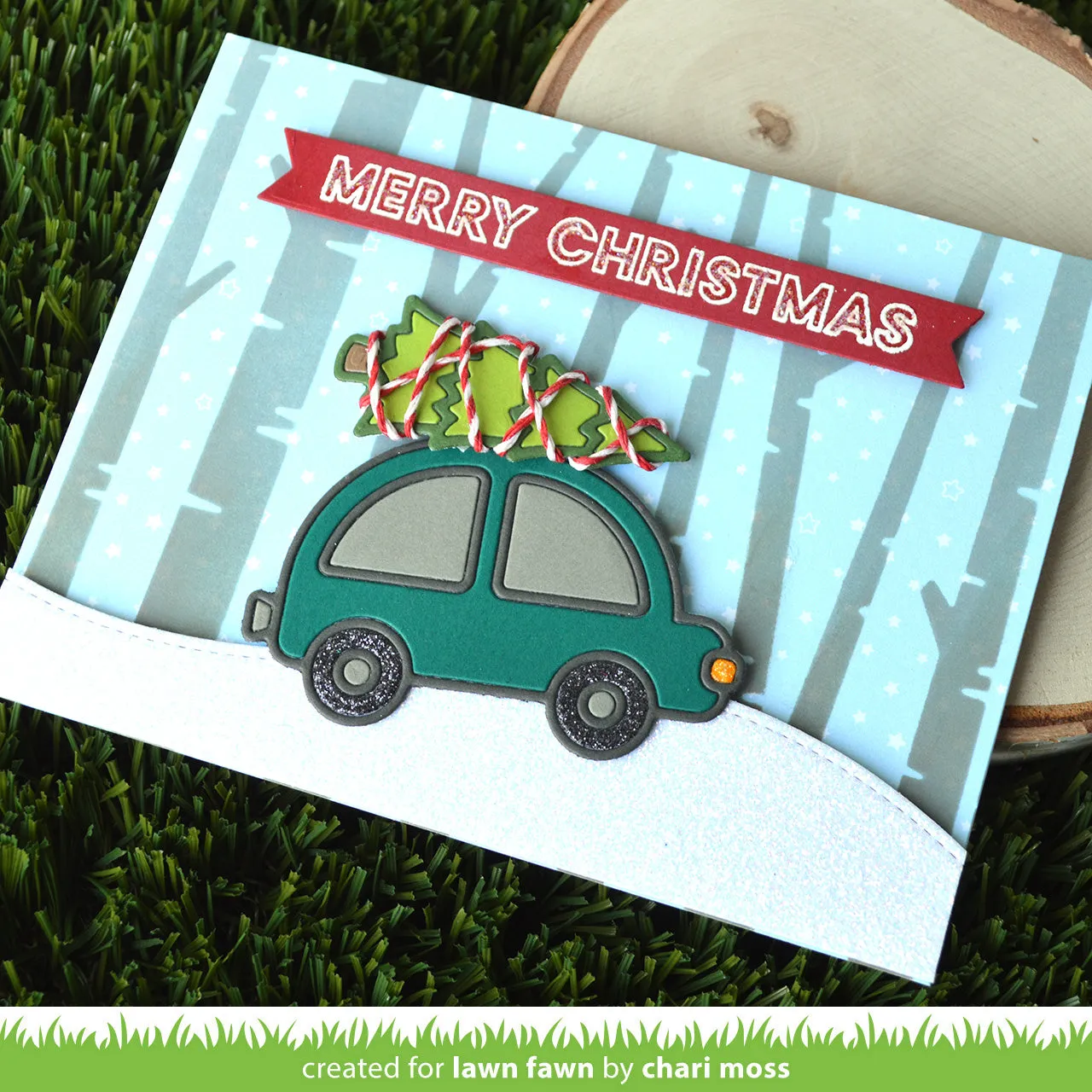Lawn Fawn Deck the Car LF2975 Stanzen Auto Baum