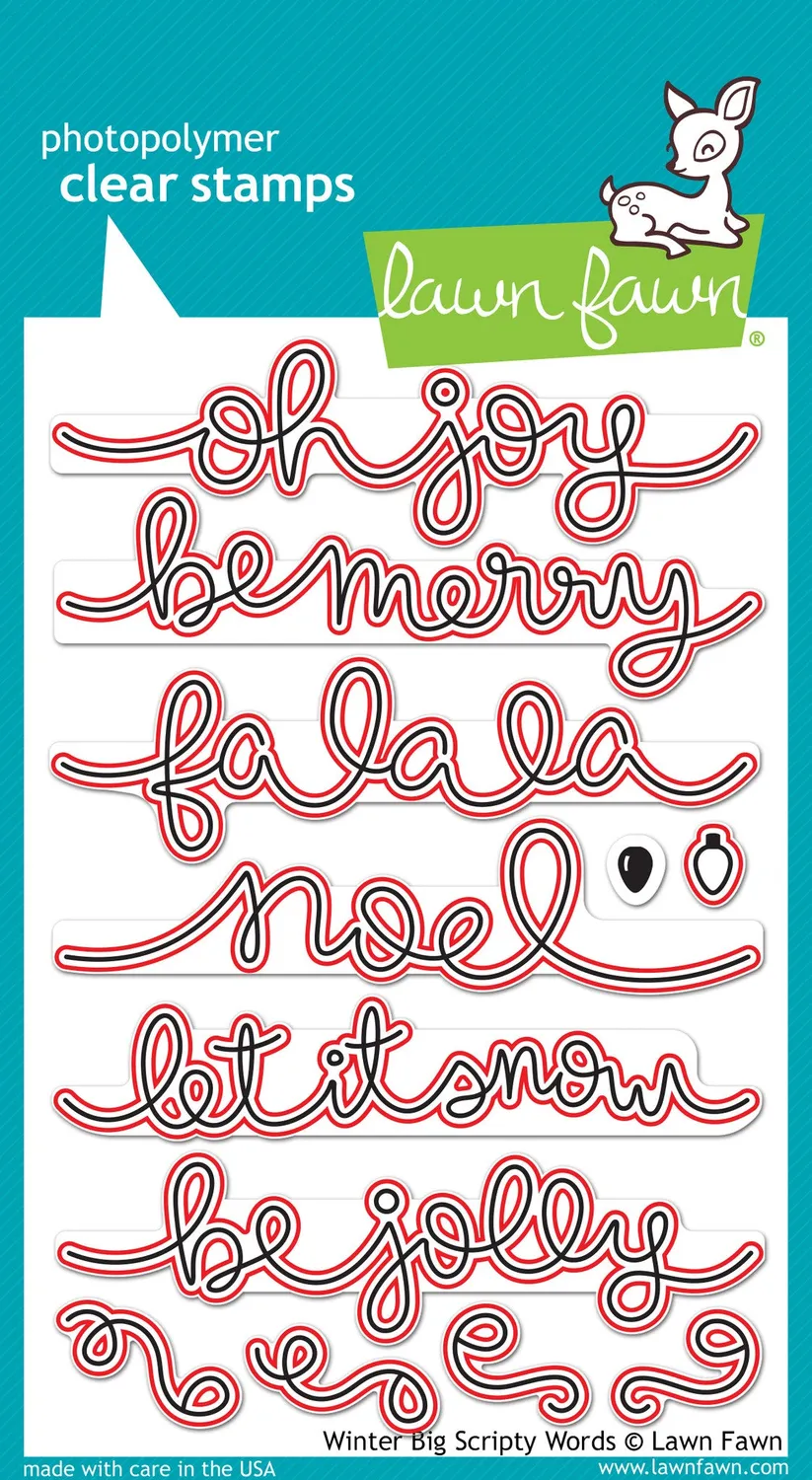 Lawn Fawn Winter Big Scripty Words Stanzschablonen