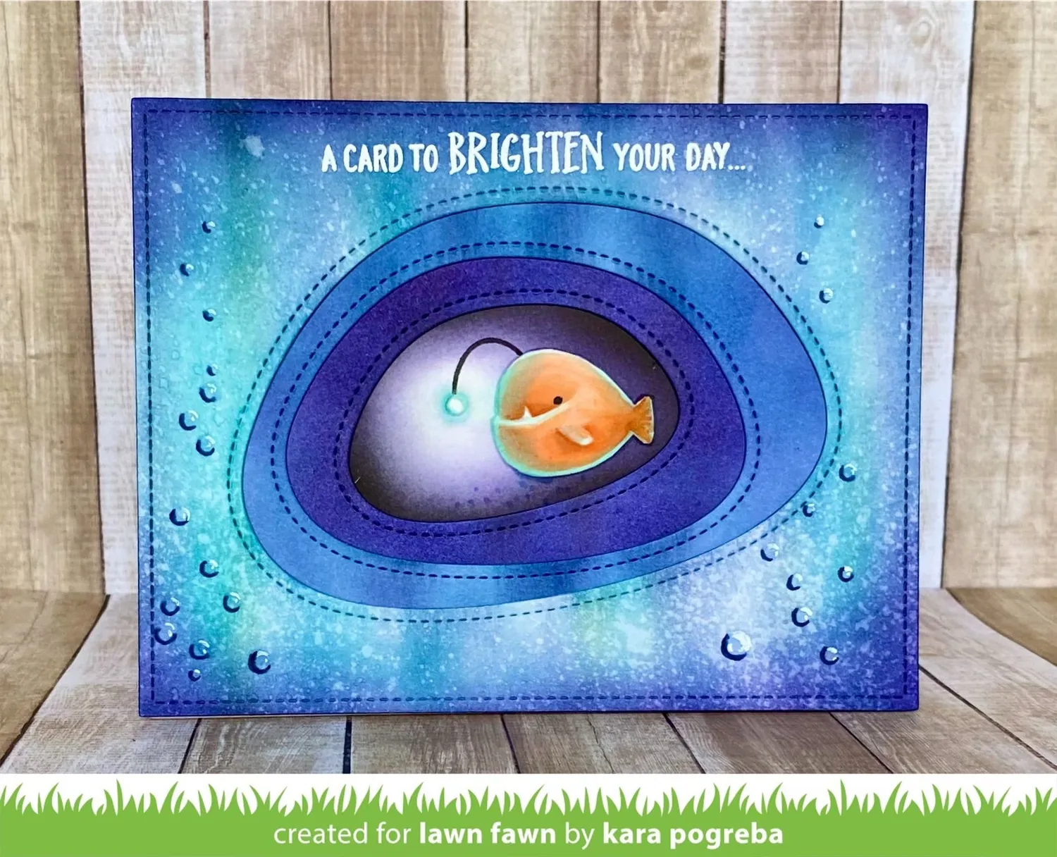 Lawn Fawn Anglerfish Flip-Flop LF2010 Clear Stempel gespiegelt