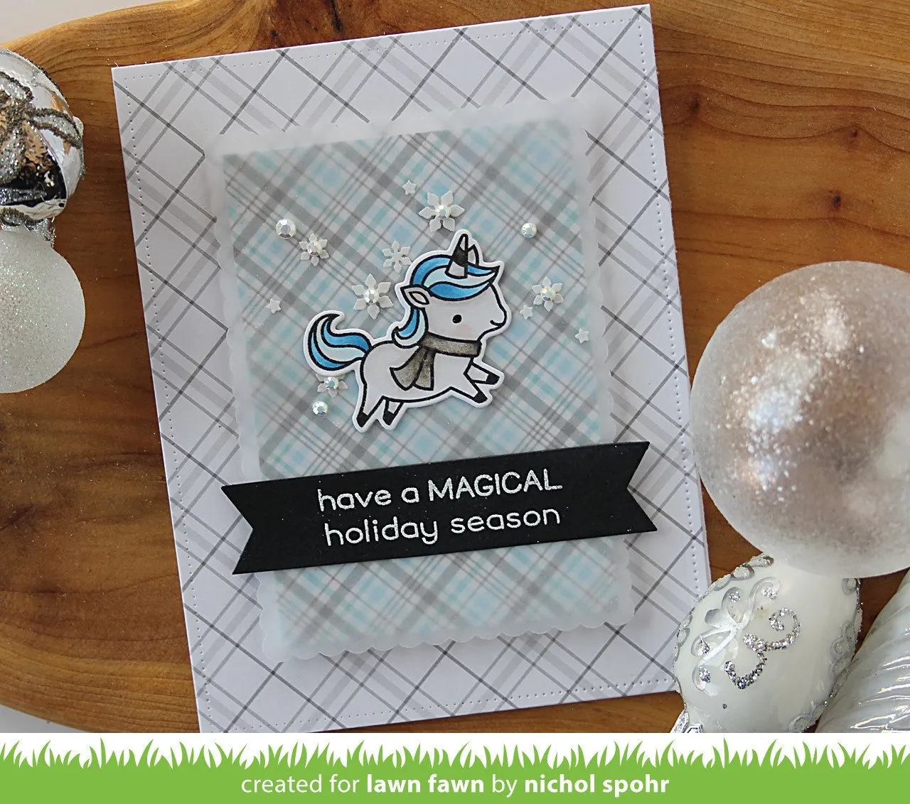Lawn Fawn Winter Unicorn Mini Stempel Weihnachten