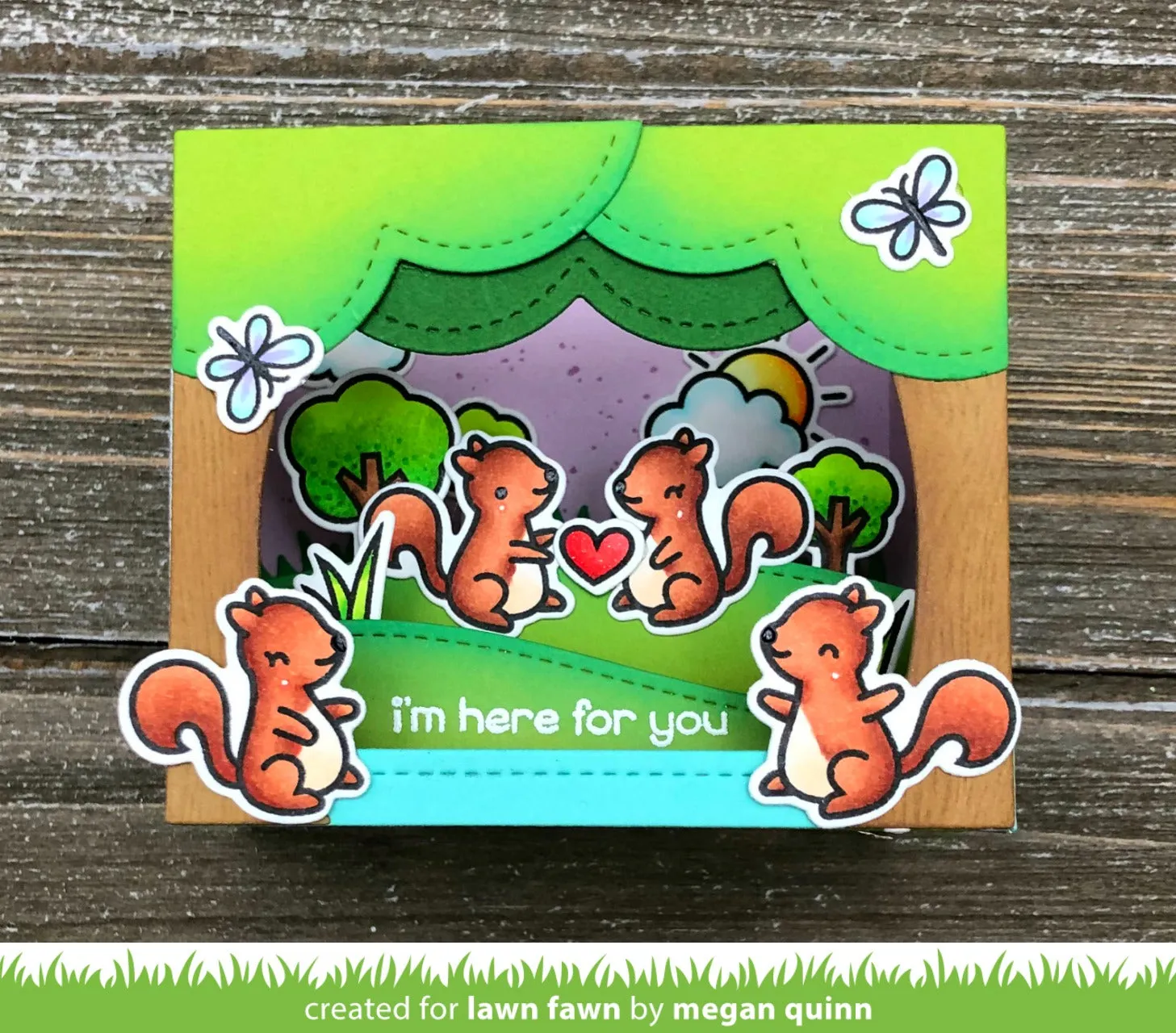 Lawn Fawn Shadow Box Card Park Add-on Stanzen Park