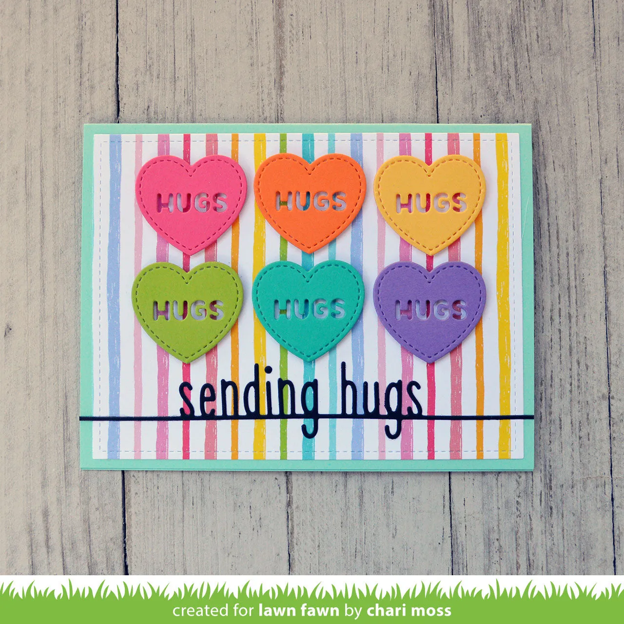 Lawn Fawn Sending Hugs Line Border Stanze 14,6 cm
