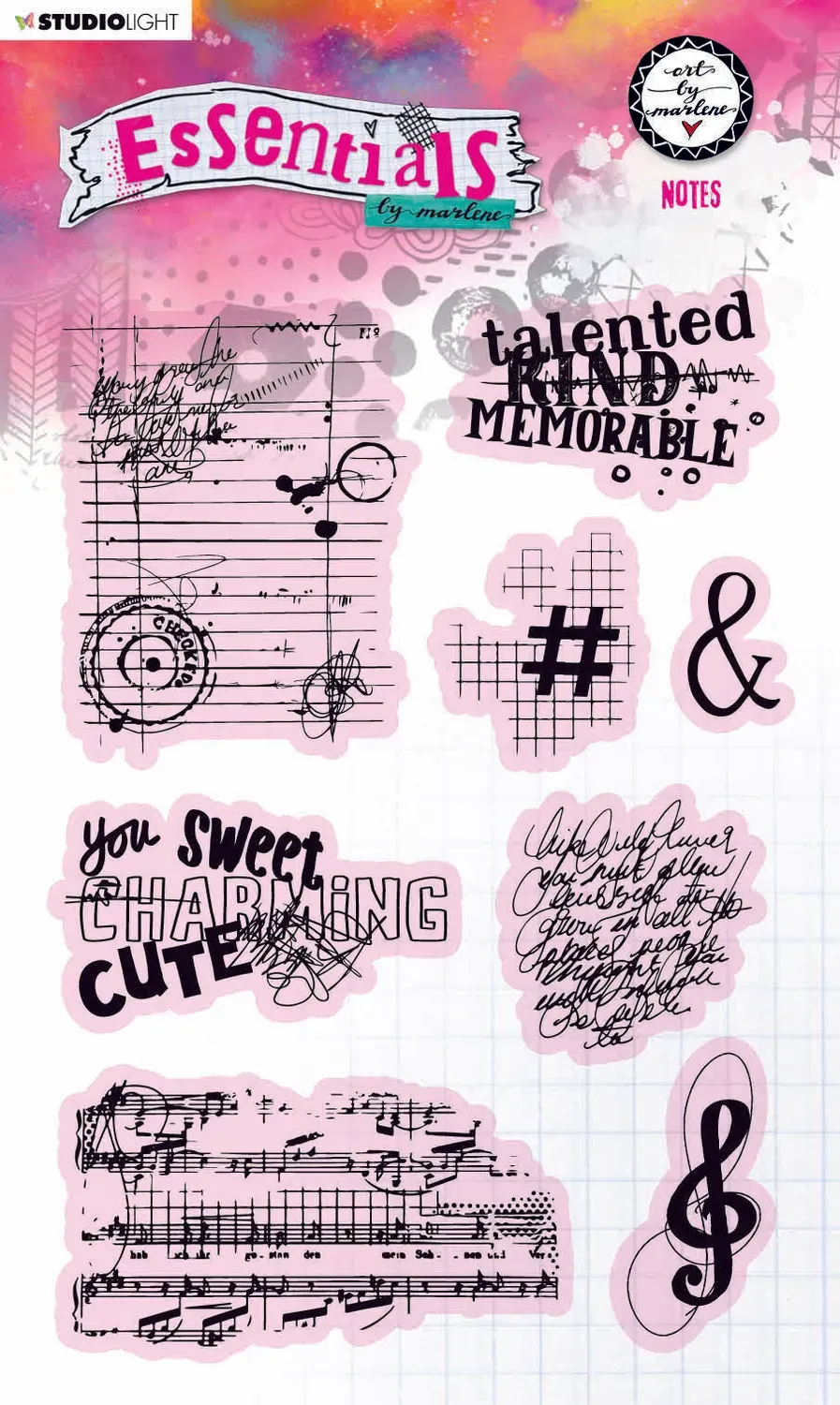 Art by Marlene Essentials Notes Clear Stamp Notizen