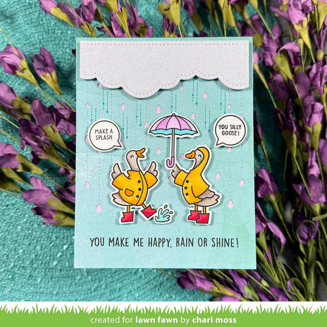 Lawn Fawn Lawn Cuts Rainy Day Backdrop Portrait Stanzschablone
