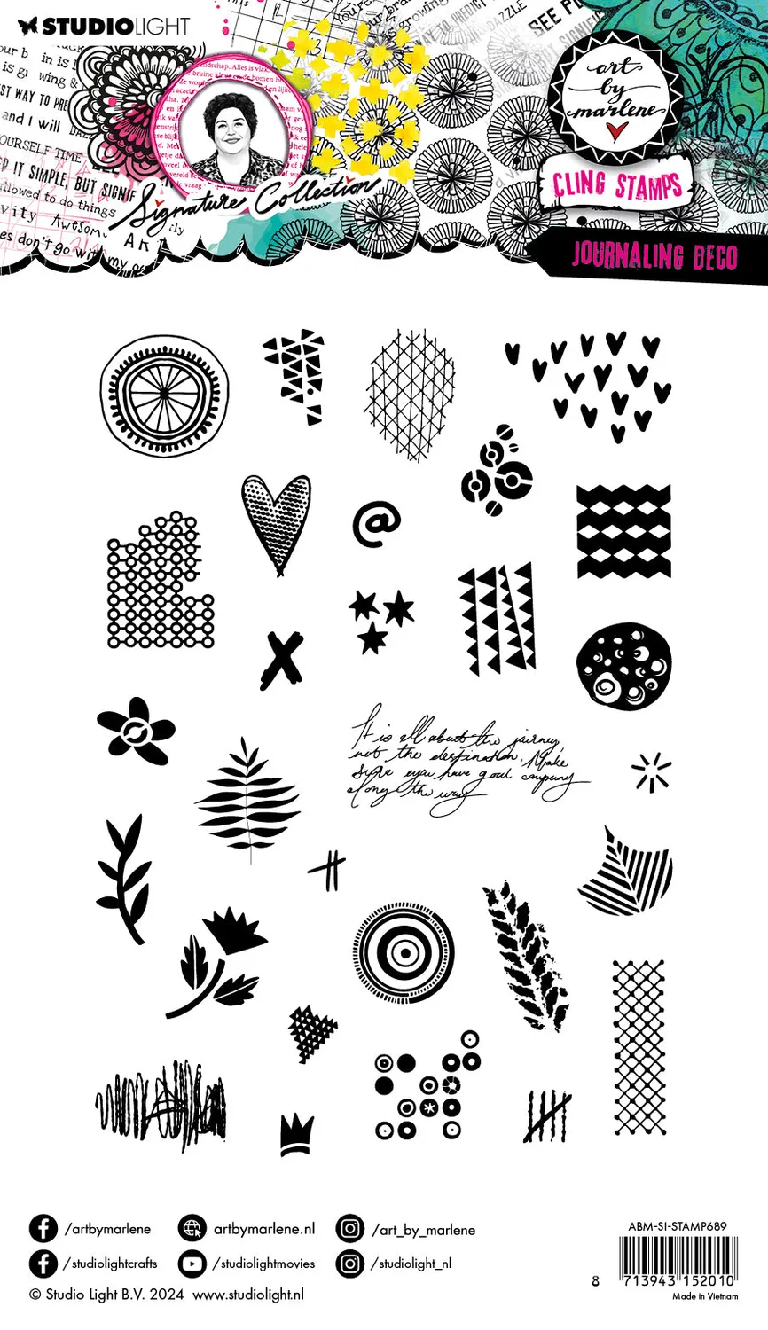 Art by Marlene Signature Cling Stempel Journaling Deco