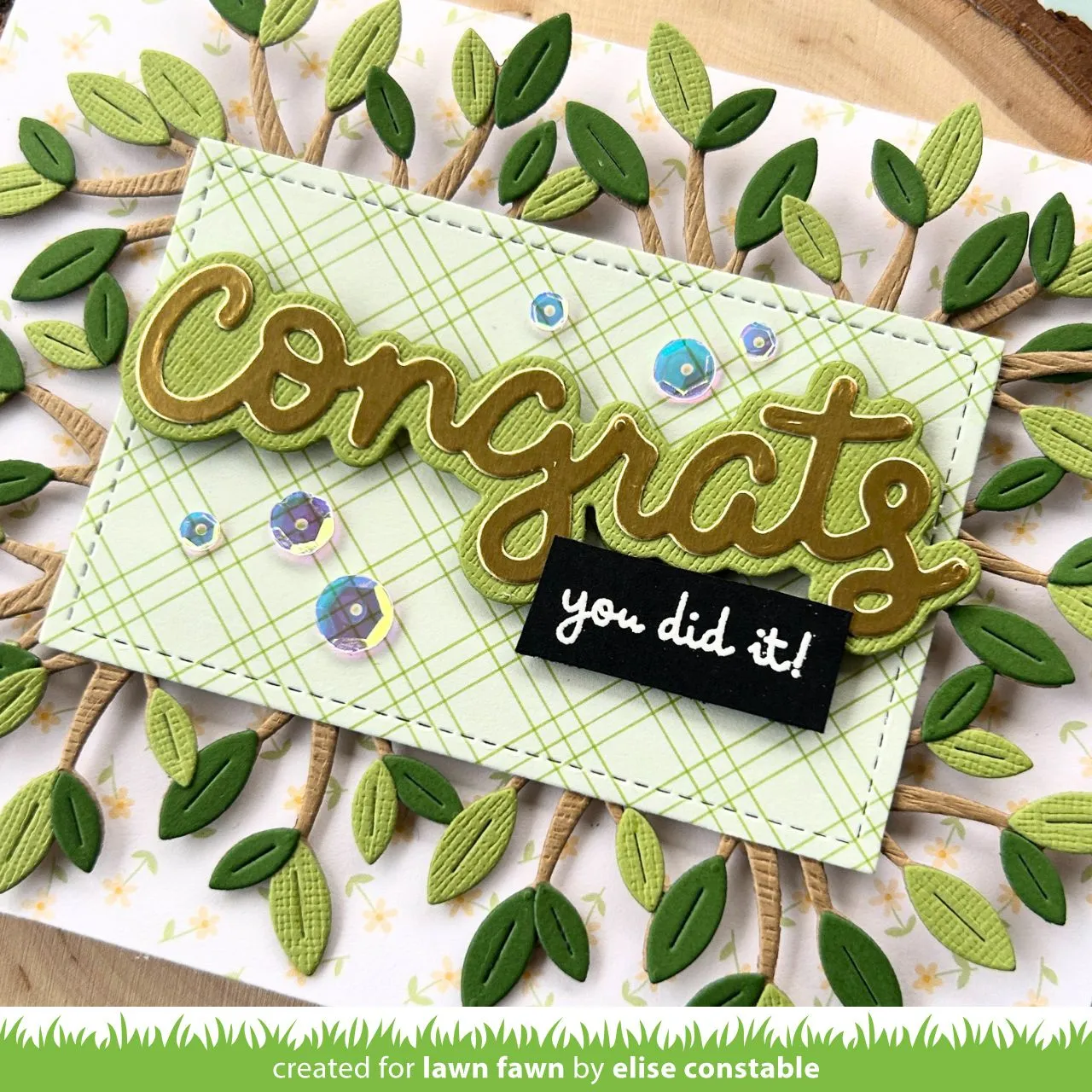Lawn Fawn Scripty Congrats Outline Stanze Add-On