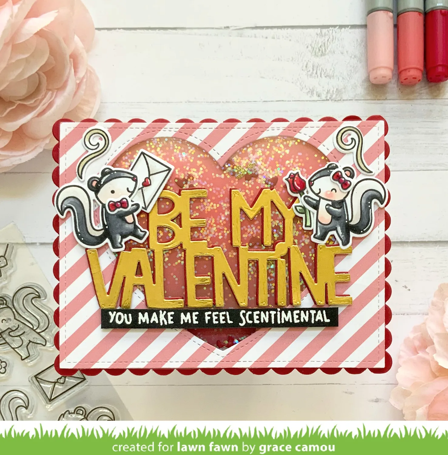Lawn Fawn Scent with Love Clear Stamps Valentinstag