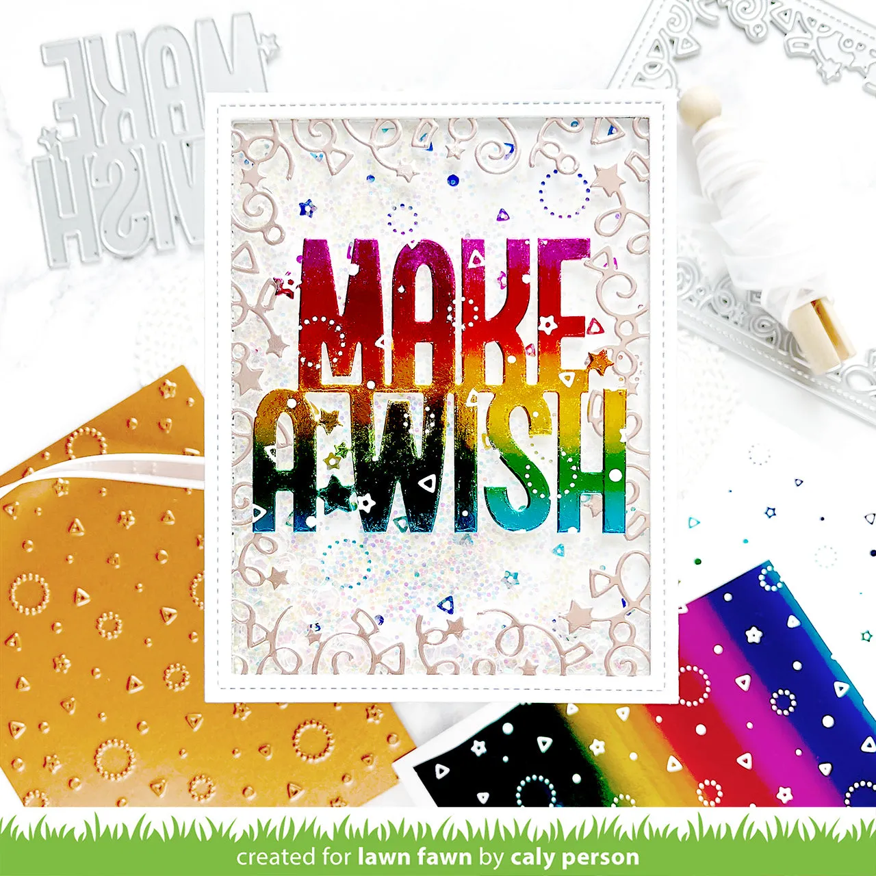 Lawn Fawn Giant Make A Wish Lawn Cuts Stanze Geburtstag