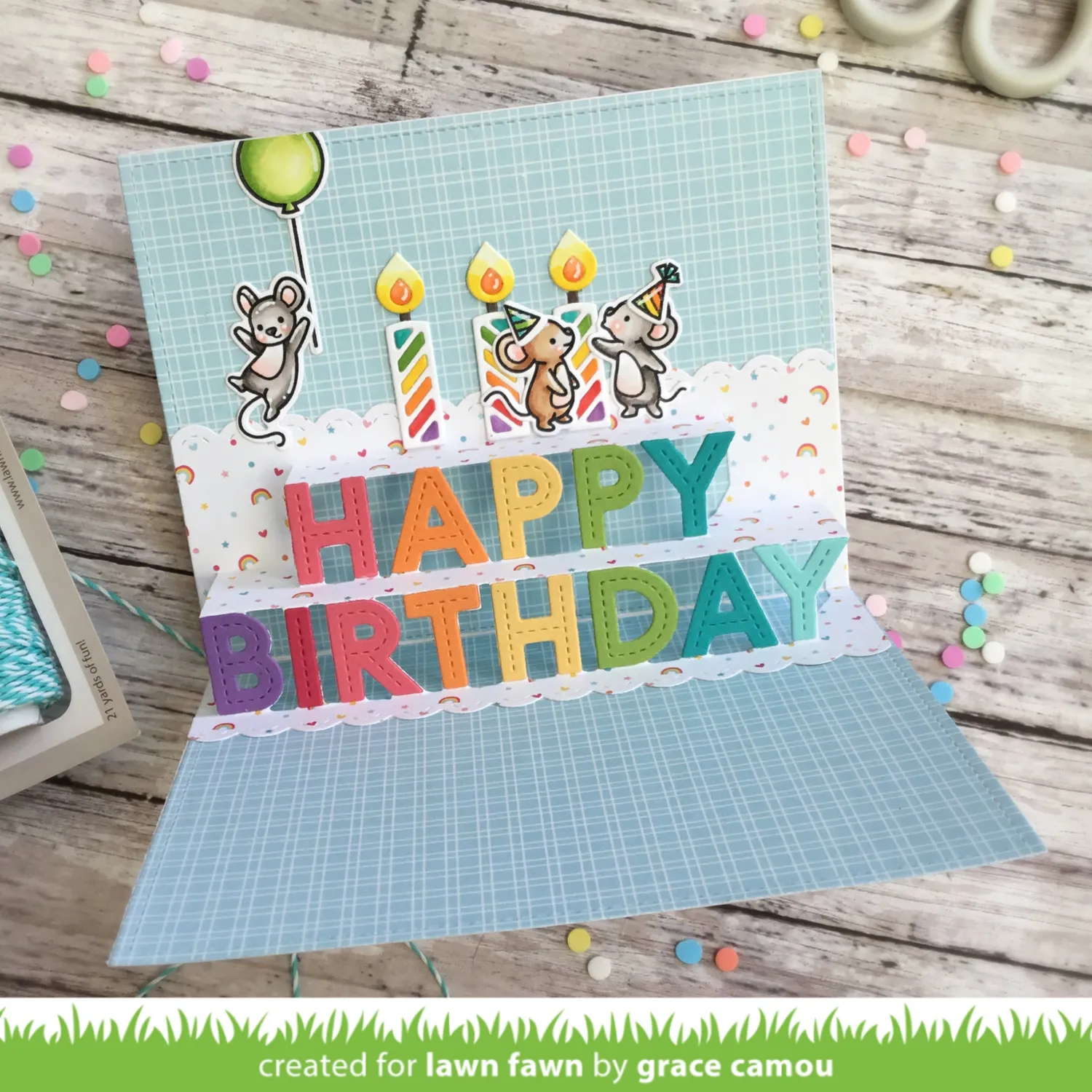 Lawn Fawn Pop-Up Happy Birthday Stanzschablonen