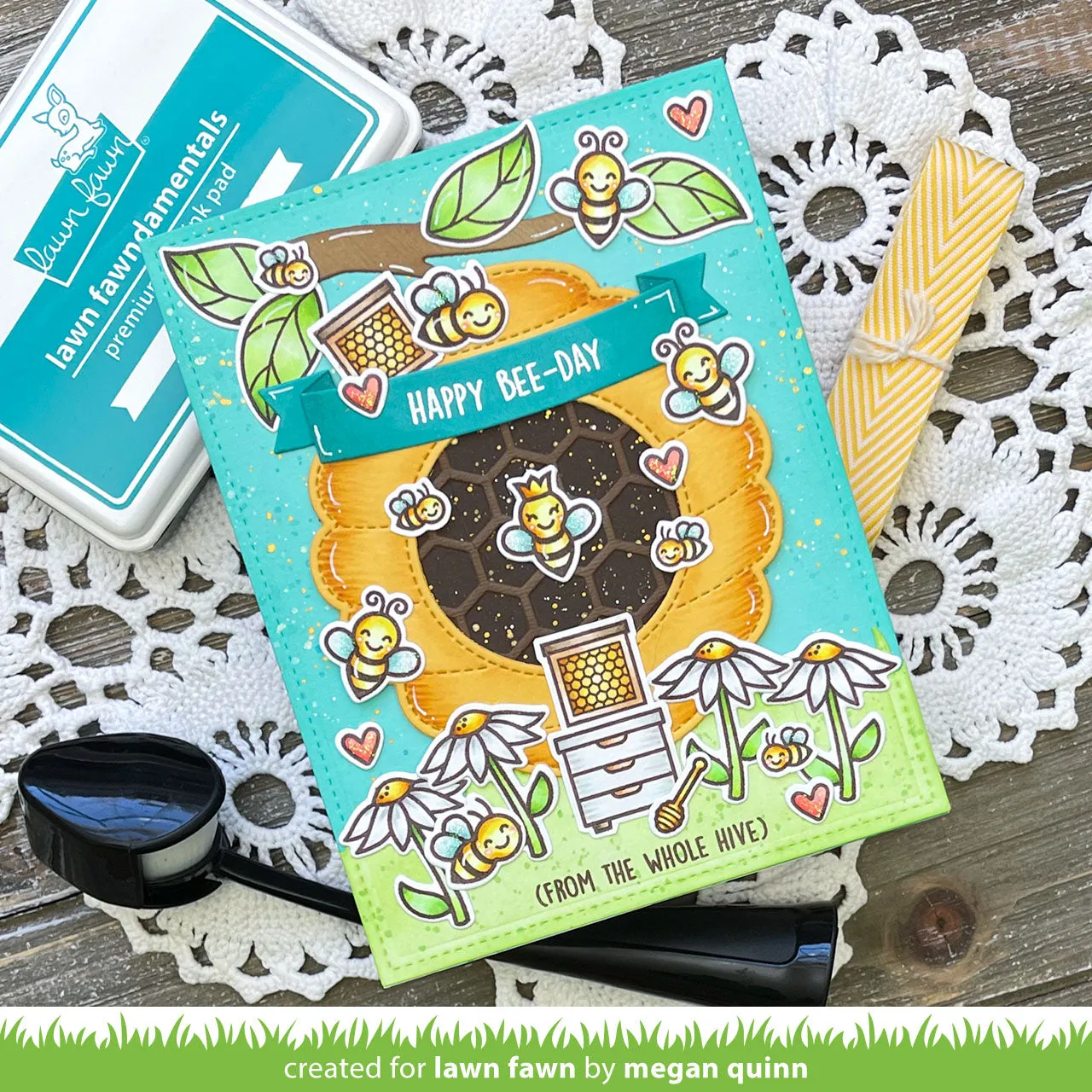 Lawn Fawn Hive Five Clear Stamps Bienen Englisch LF2927