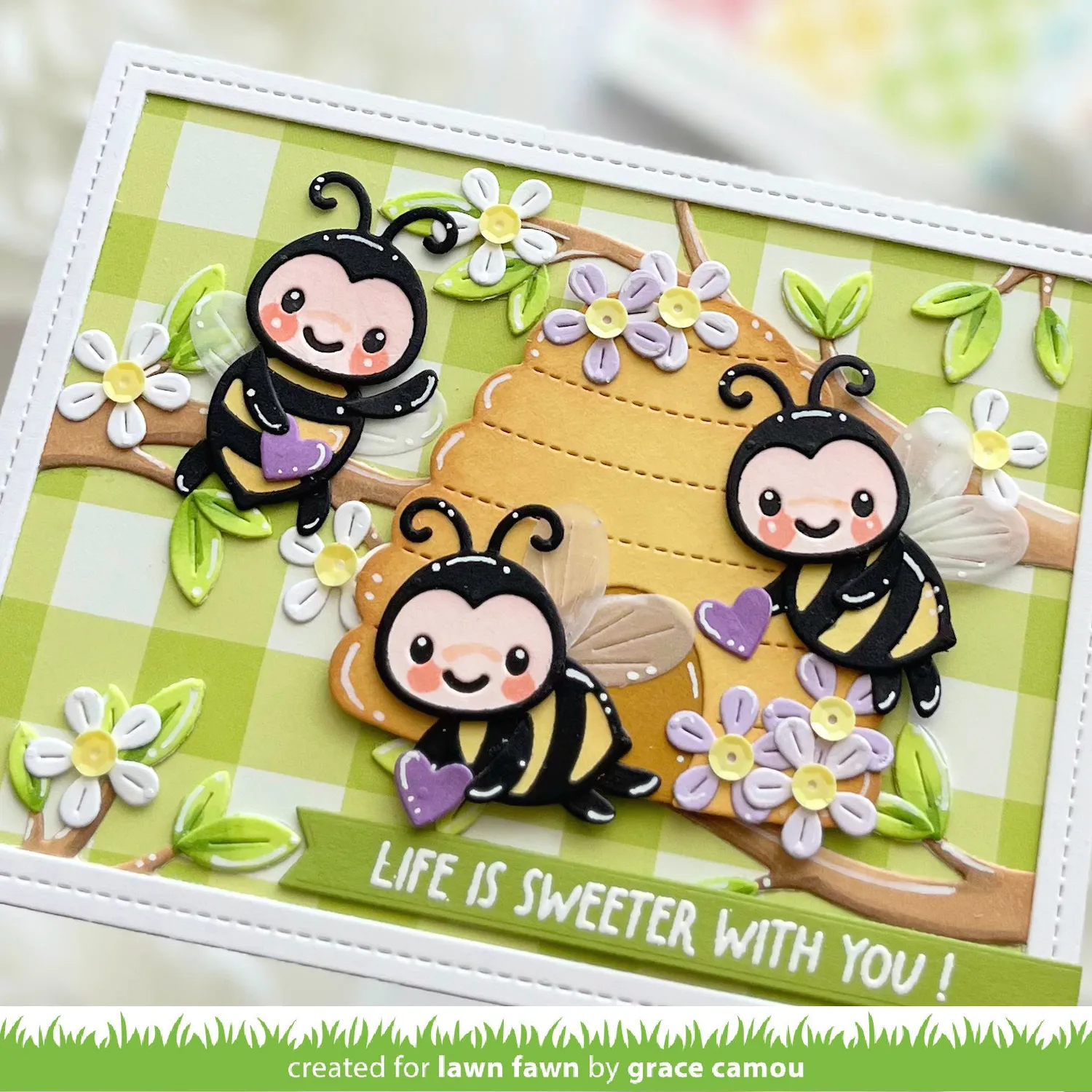 Lawn Fawn Sandwiches 12x12 Designpapier Grün Karo