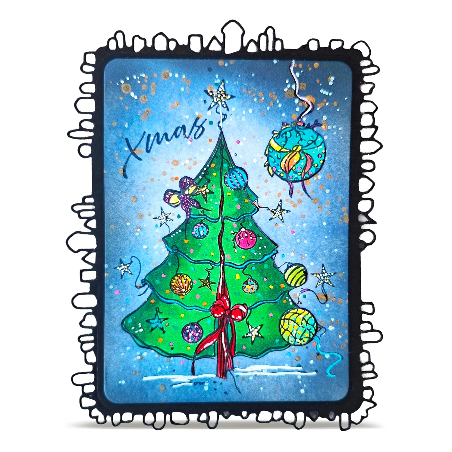 AALL and Create TP-1471 Floating Fir A6 Stempelset Weihnachten