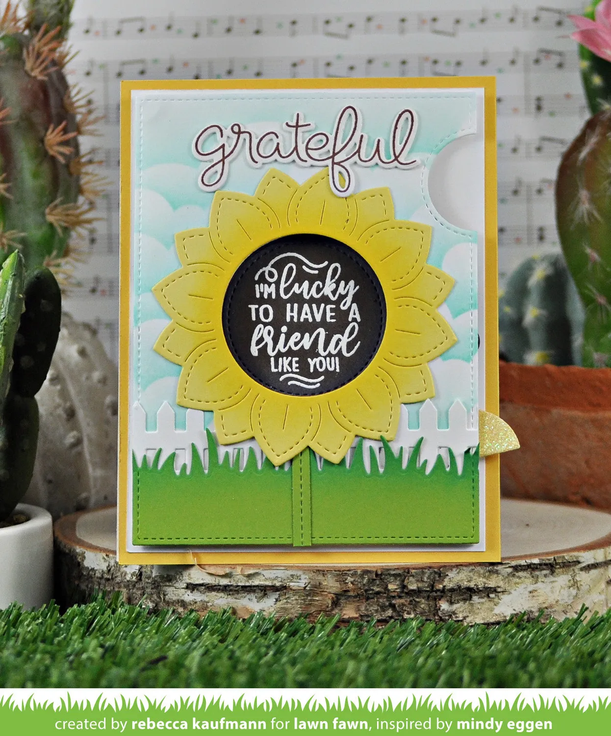 Lawn Fawn Magic Iris Sunflower Add-On Stanzen Sonnenblume