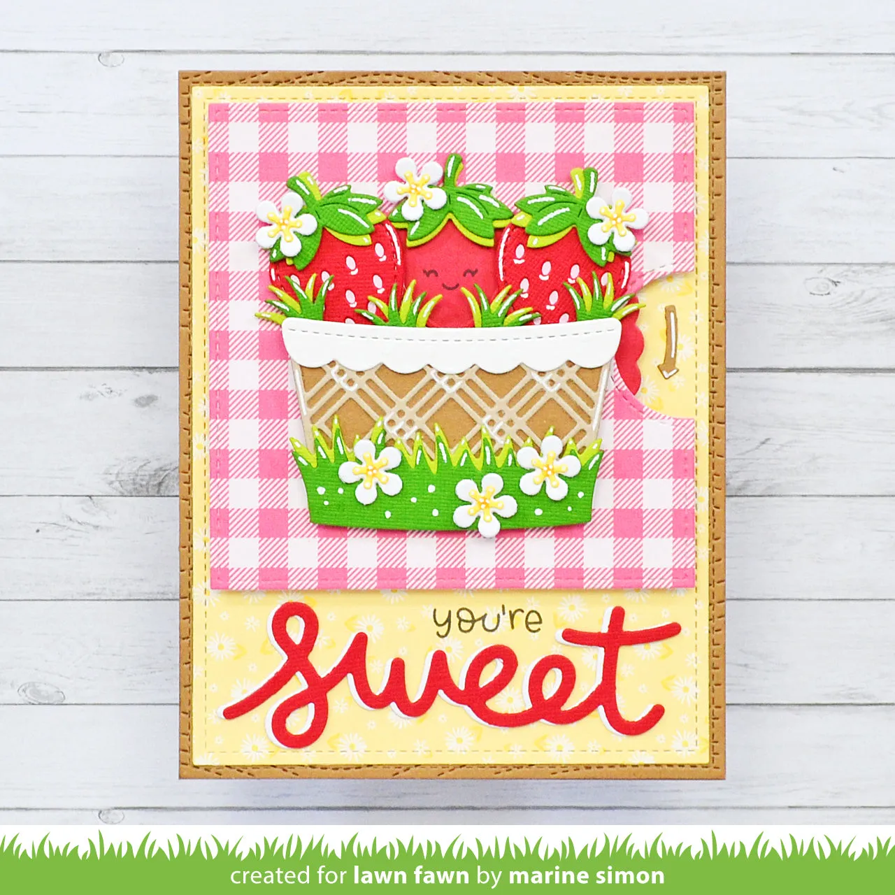 Lawn Fawn Reveal Wheel Strawberry Add-On Stanzschablone Erdbeere