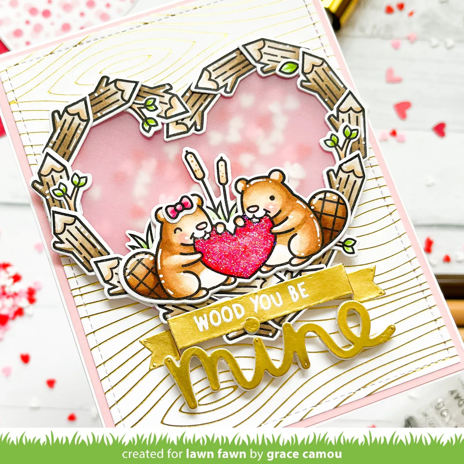 Lawn Fawn Woodgrain Background Heißfolienplatte LF3024