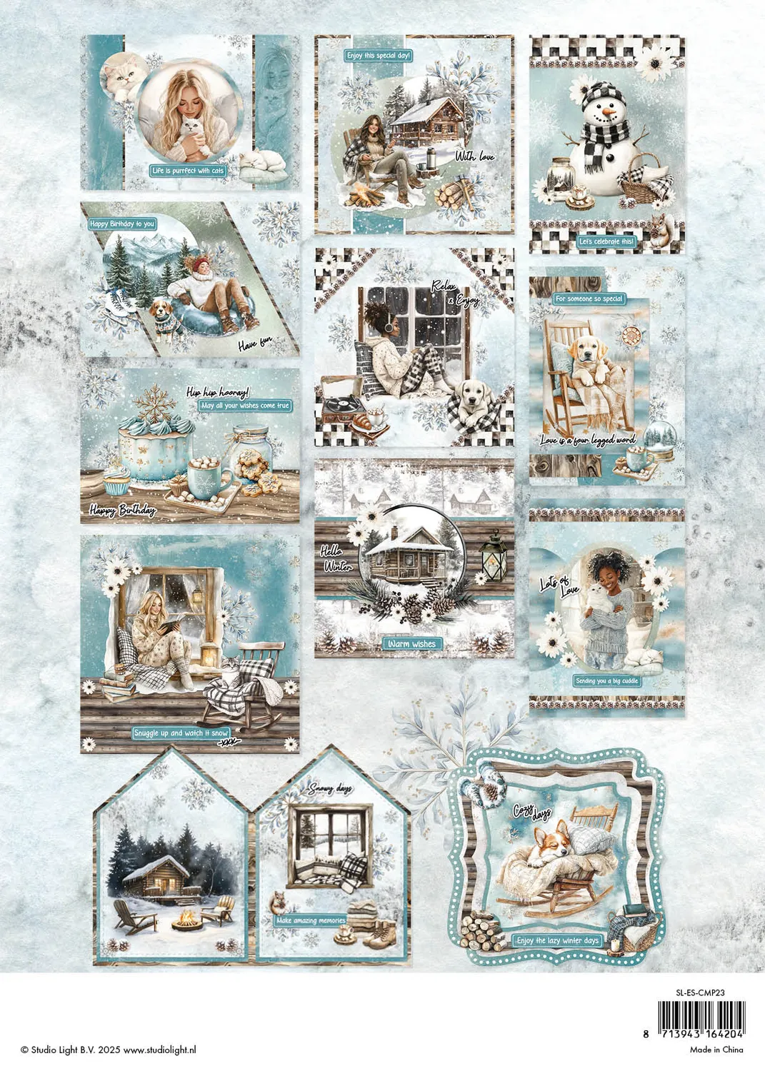 Studio Light Essentials Snowy Winter Days Kartenblock A4 14 Blatt