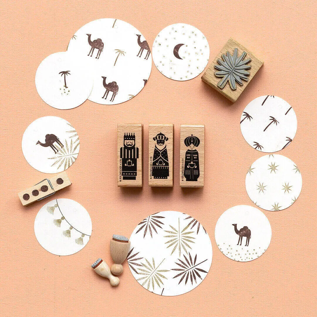Perlenfischer Stern 2 mini Stempel 11x10 mm Muster
