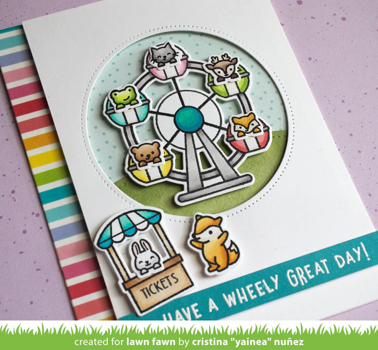 Lawn Fawn Vertical Rainbow Stripes Washi Tape 15mm
