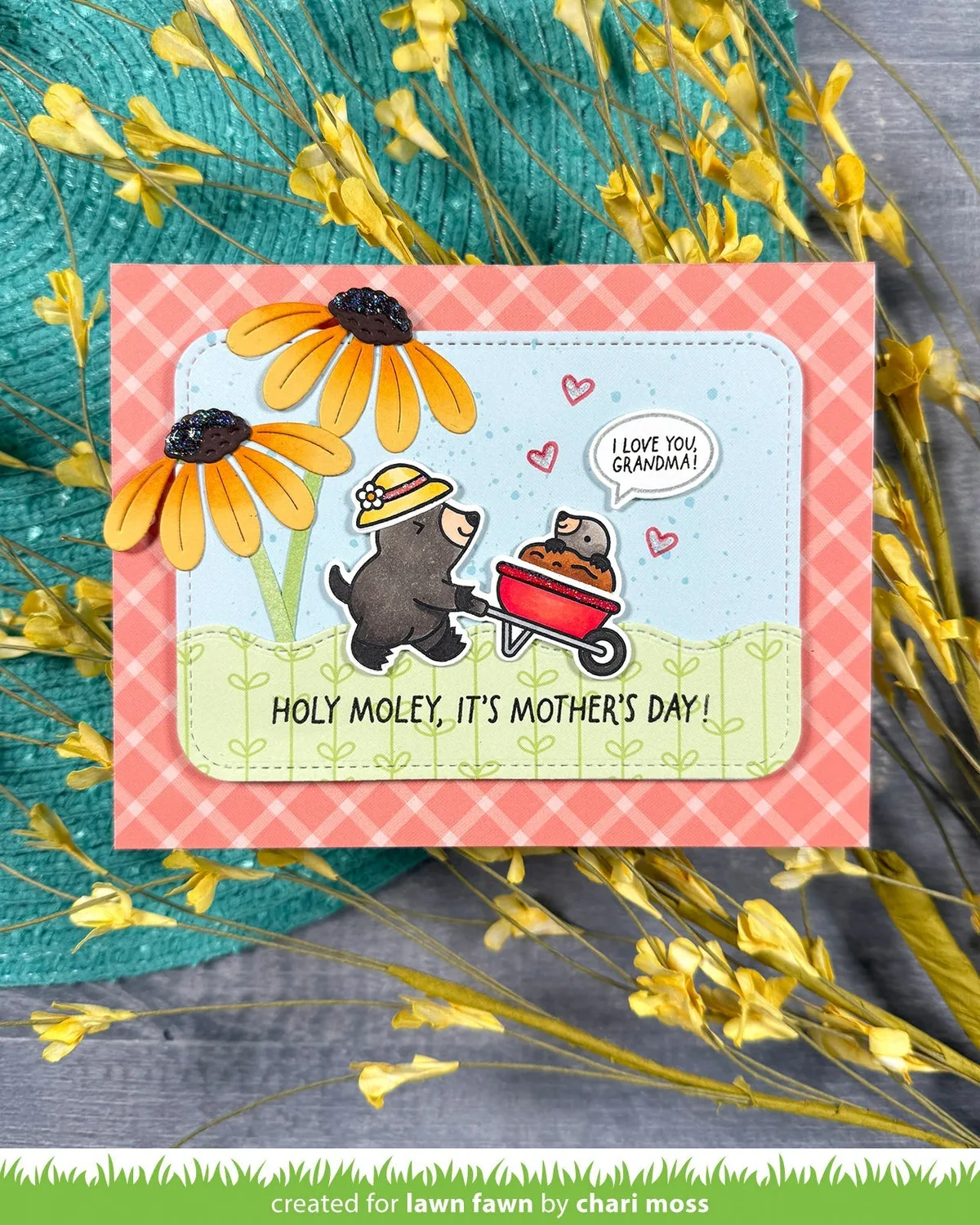 Lawn Fawn A Mole Lot of Flowers Stempelset Muttertag