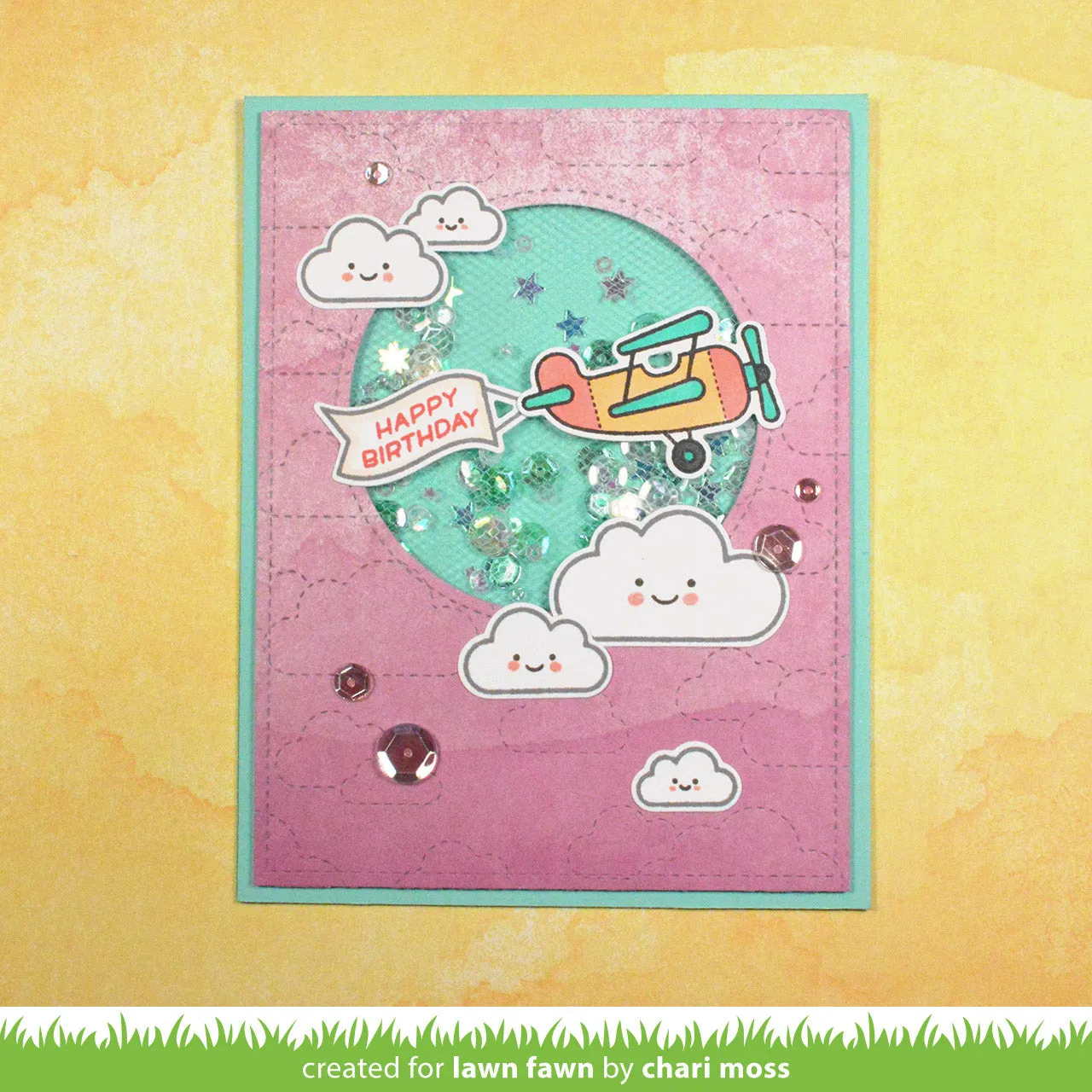 Lawn Fawn Plane and Simple Clear Stamps Flugzeug