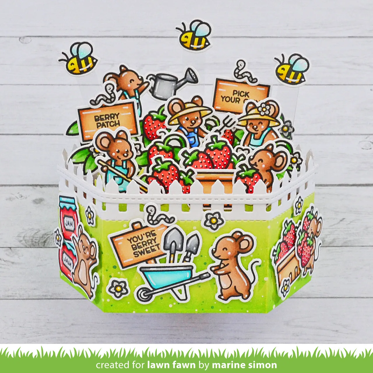 Lawn Fawn Platform Pop-Up Picket Fence Wrap Around Stanzschablonen