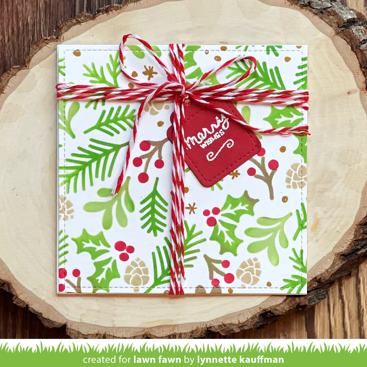 Lawn Fawn Winter Sprigs Hintergrund-Schablonen LF3265