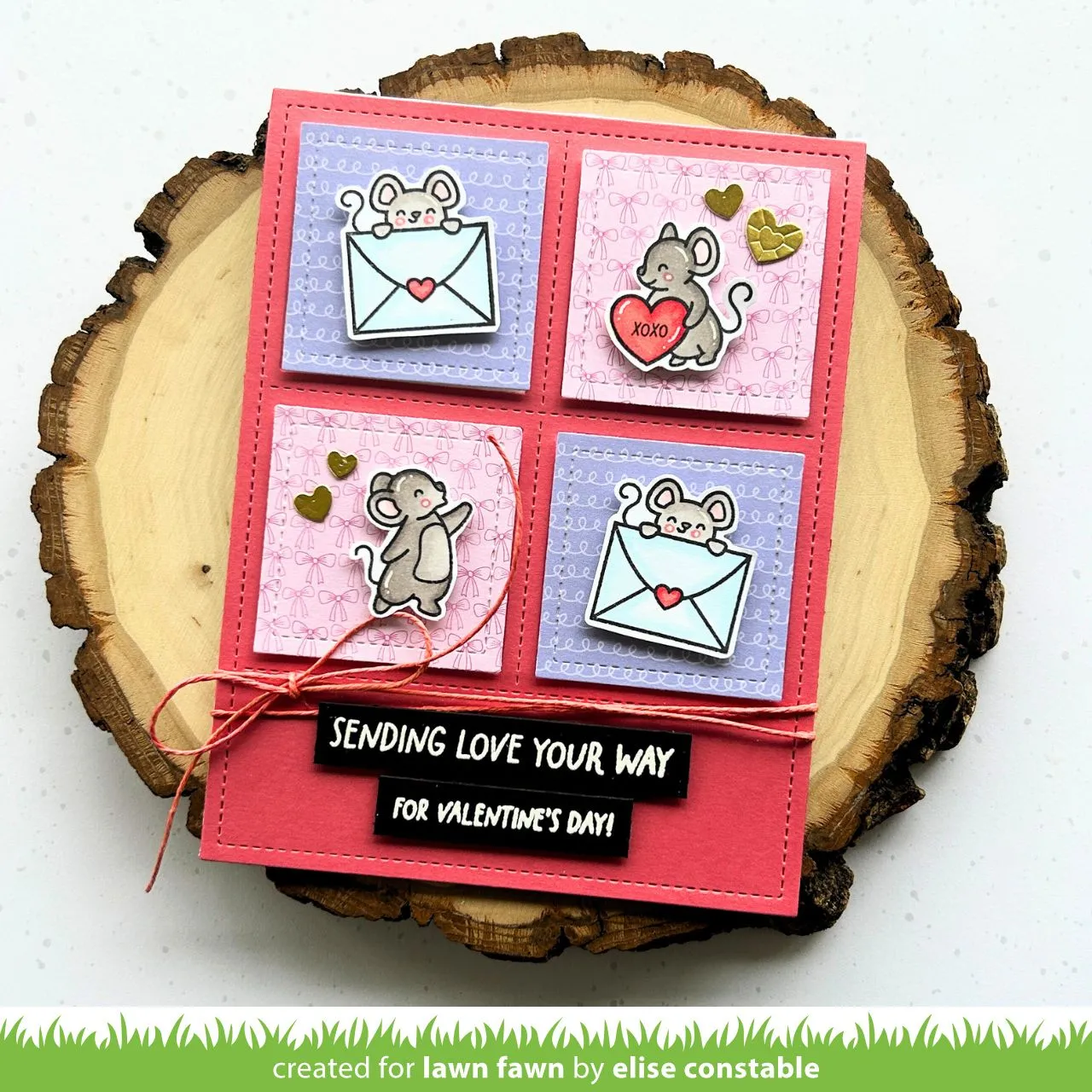 Lawn Fawn Valentine Mice Stempelset Valentinstag Mäuse