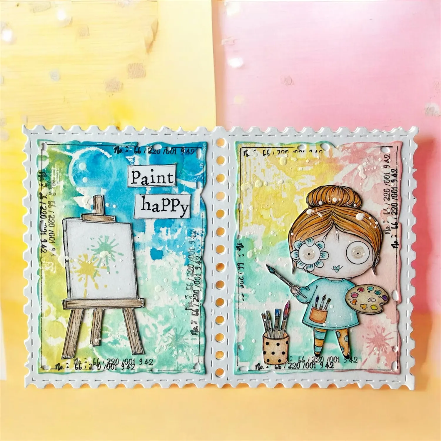 AALL and Create TP-1500 Paint Happy Stempelset A7 4 Motive bunt