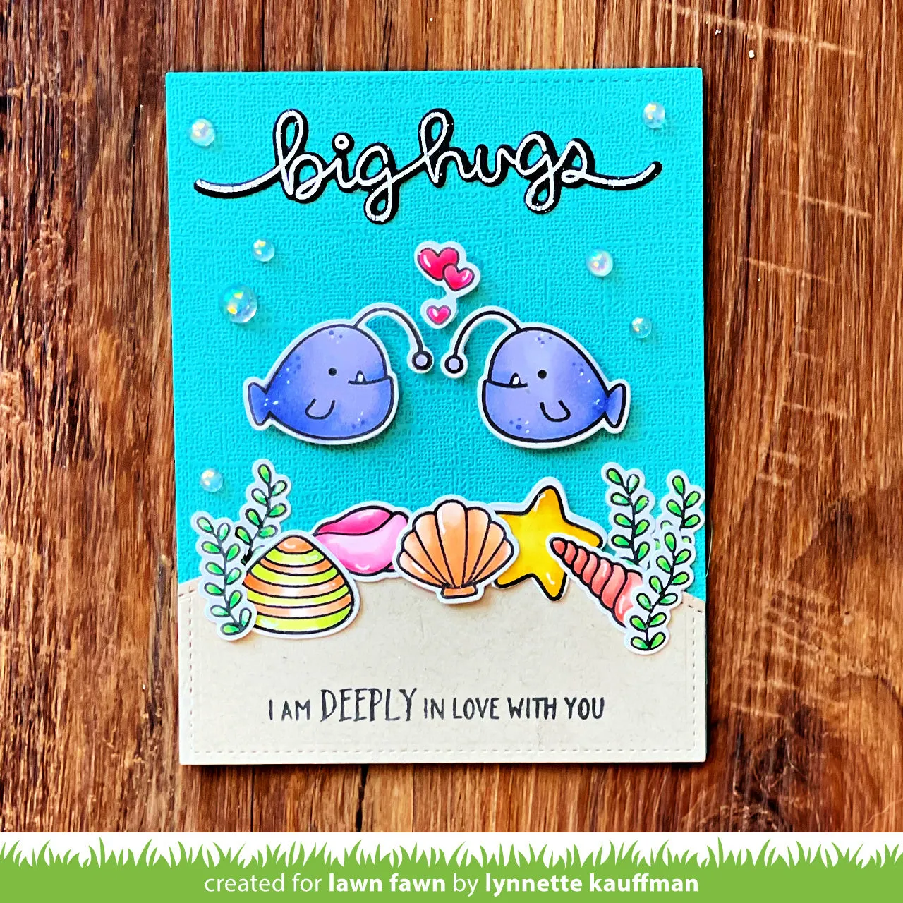 Lawn Fawn Anglerfish Flip-Flop LF2010 Clear Stempel gespiegelt