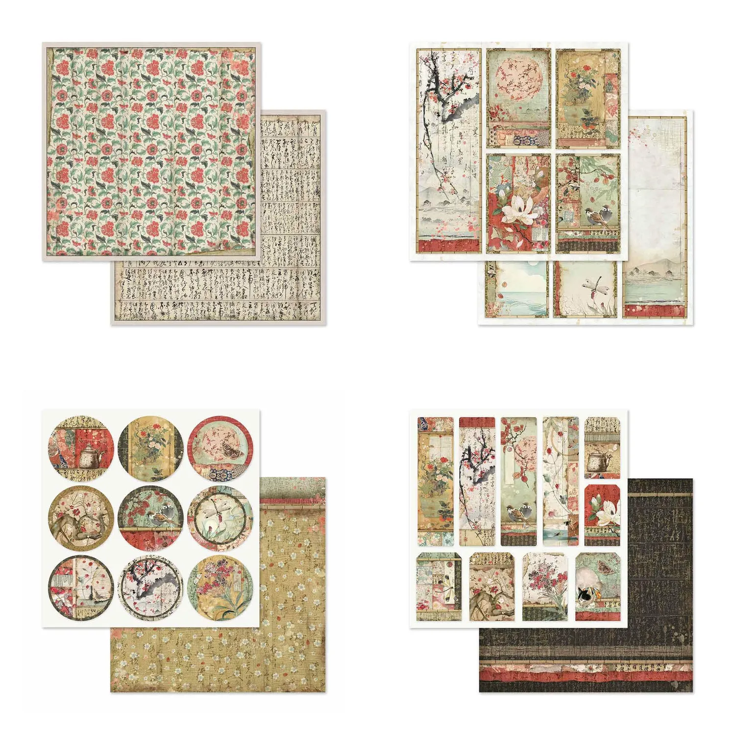 Stamperia Oriental Garden Scrapbookpapier 20,3cm 10 Blatt 190g