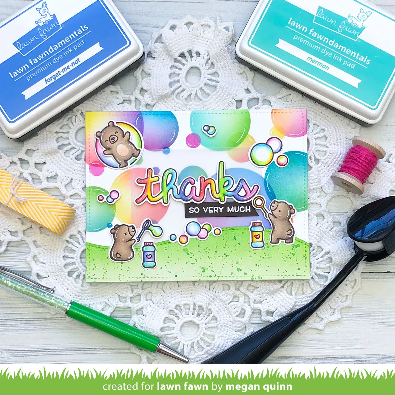 Lawn Fawn Bubbles of Joy Stempelset Mäuse